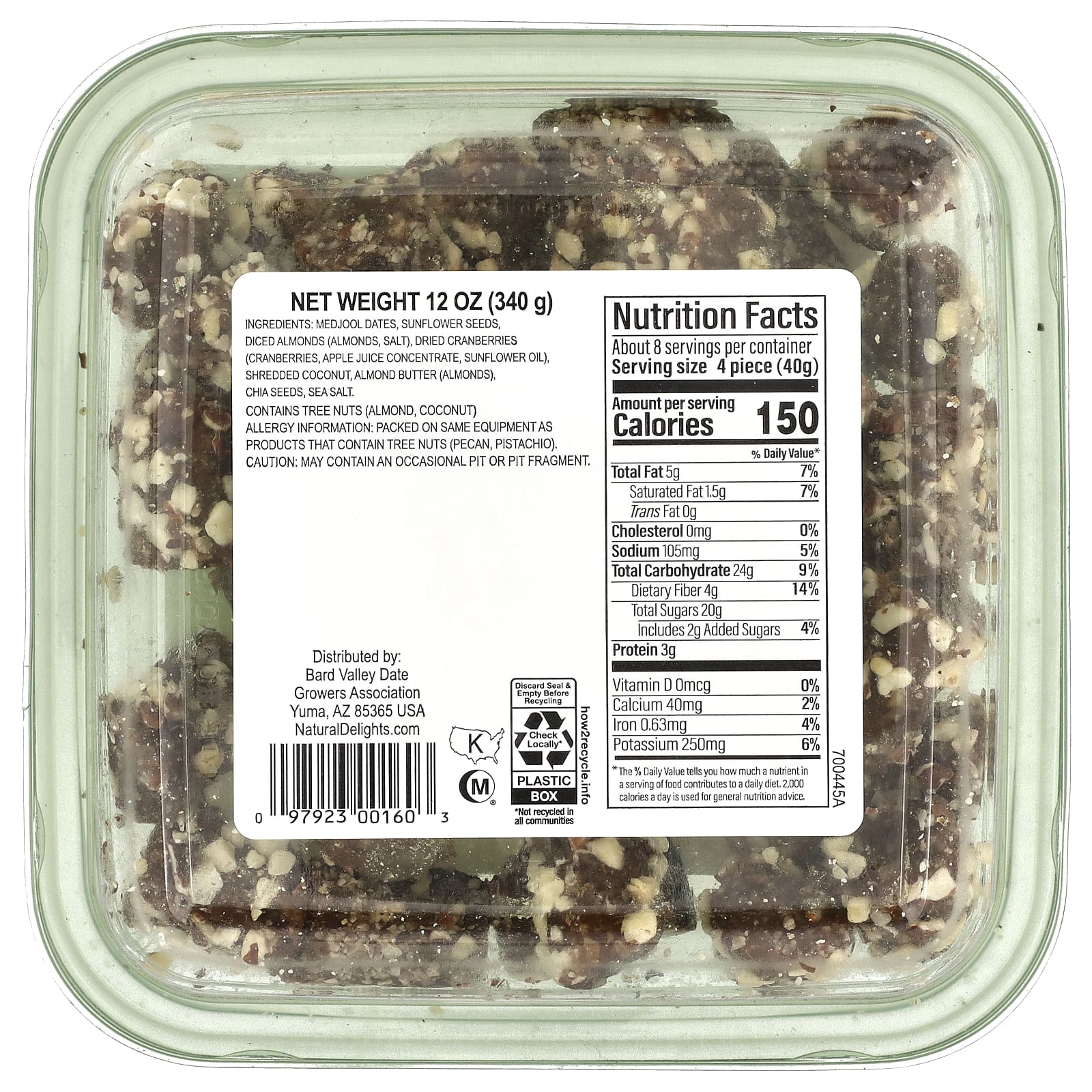 Natural Delights, Mini Medjools, сладкий и соленый миндаль, 340 г (12 унций)