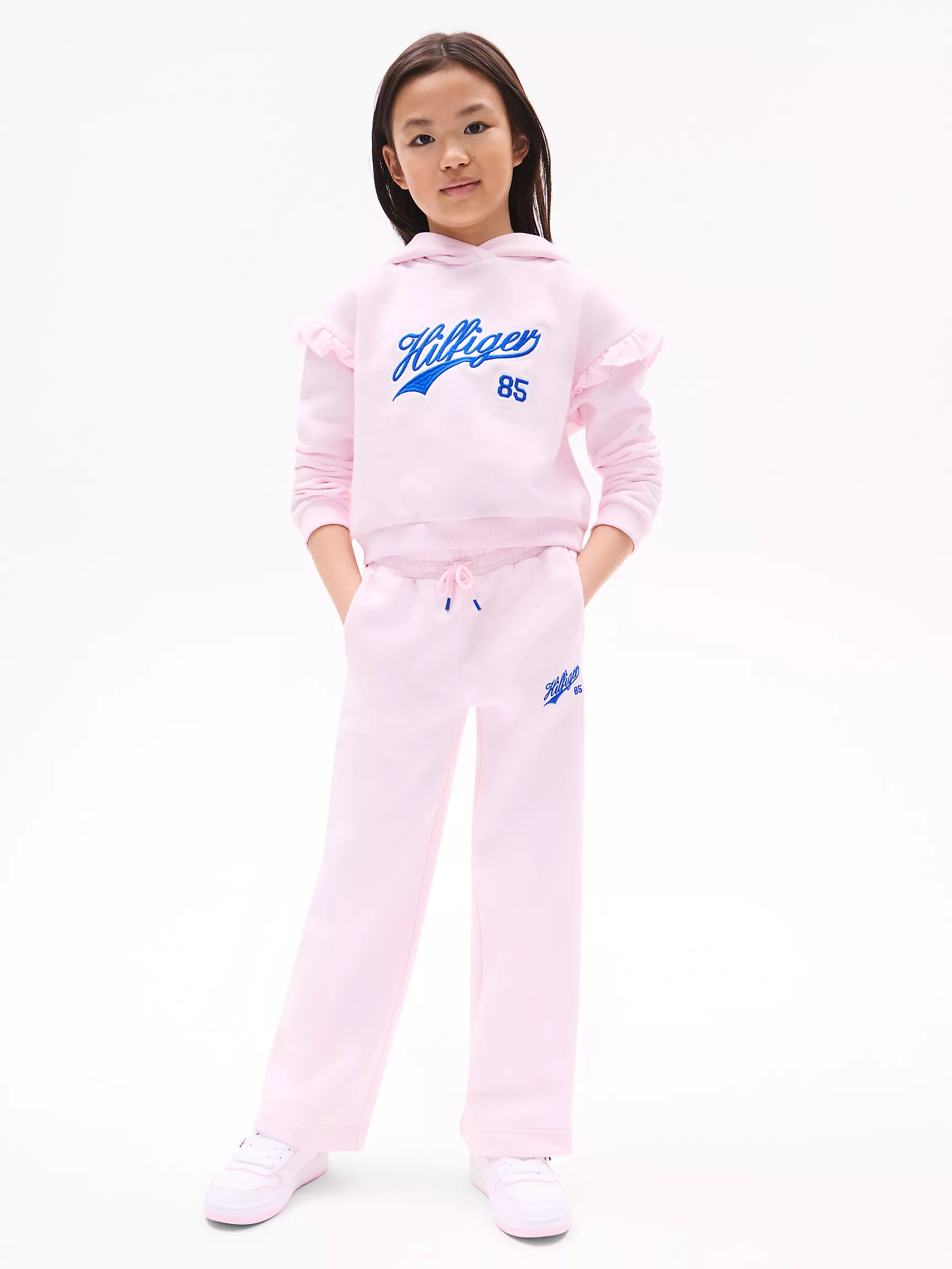 Худи для девочек Tommy Hilfiger, Детское худи с рюшами и логотипом Hilfiger Script