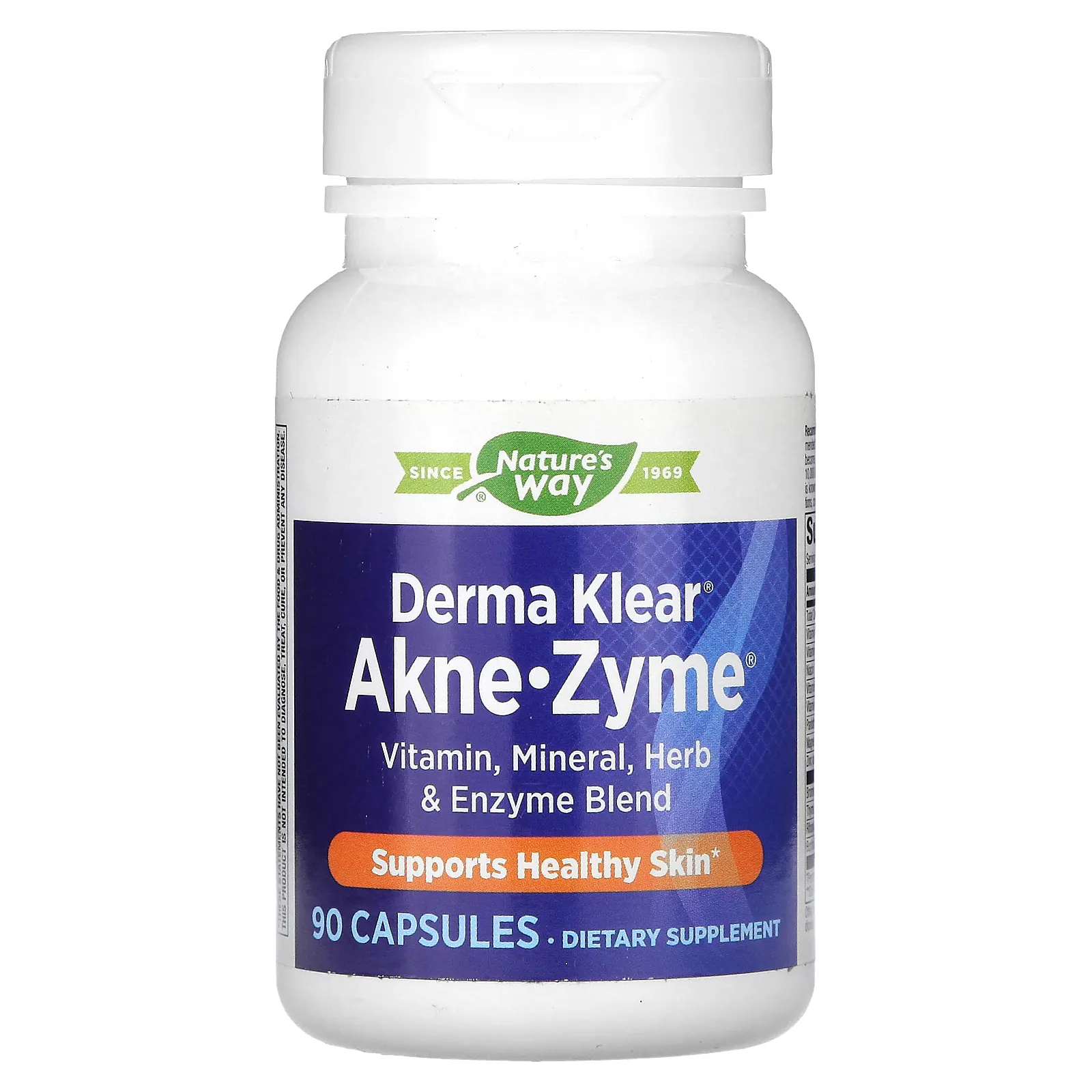 Nature's Way, Derma Klear, Akne-Zyme, добавка для здоровья кожи, 90 капсул