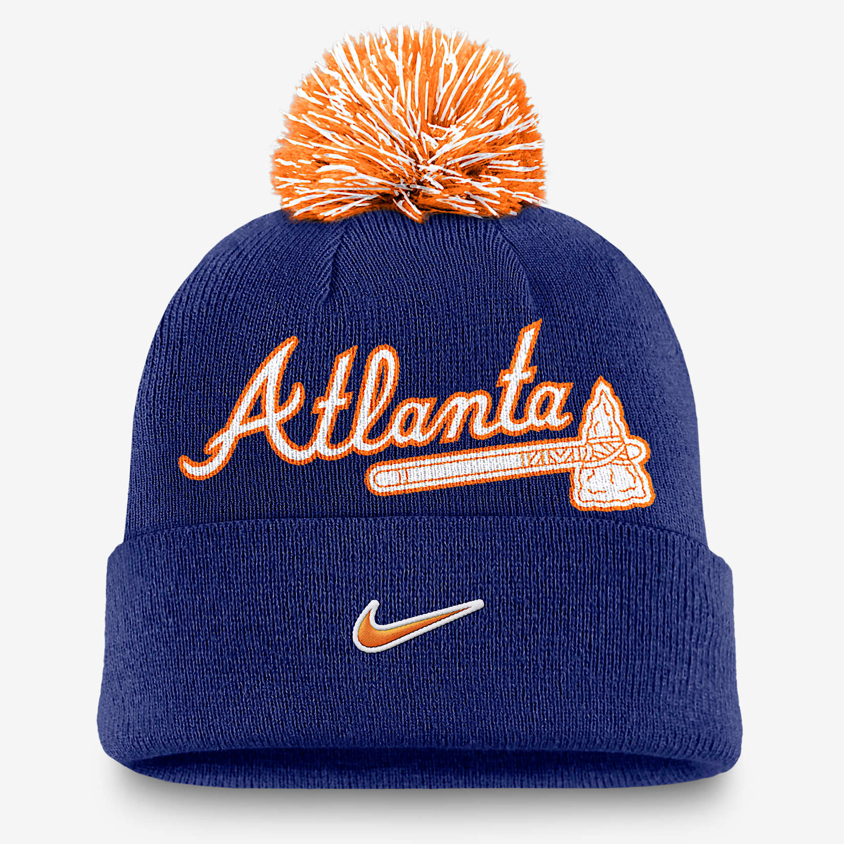 Atlanta Braves Peak Men's Nike MLB Cuffed Pom Beanie