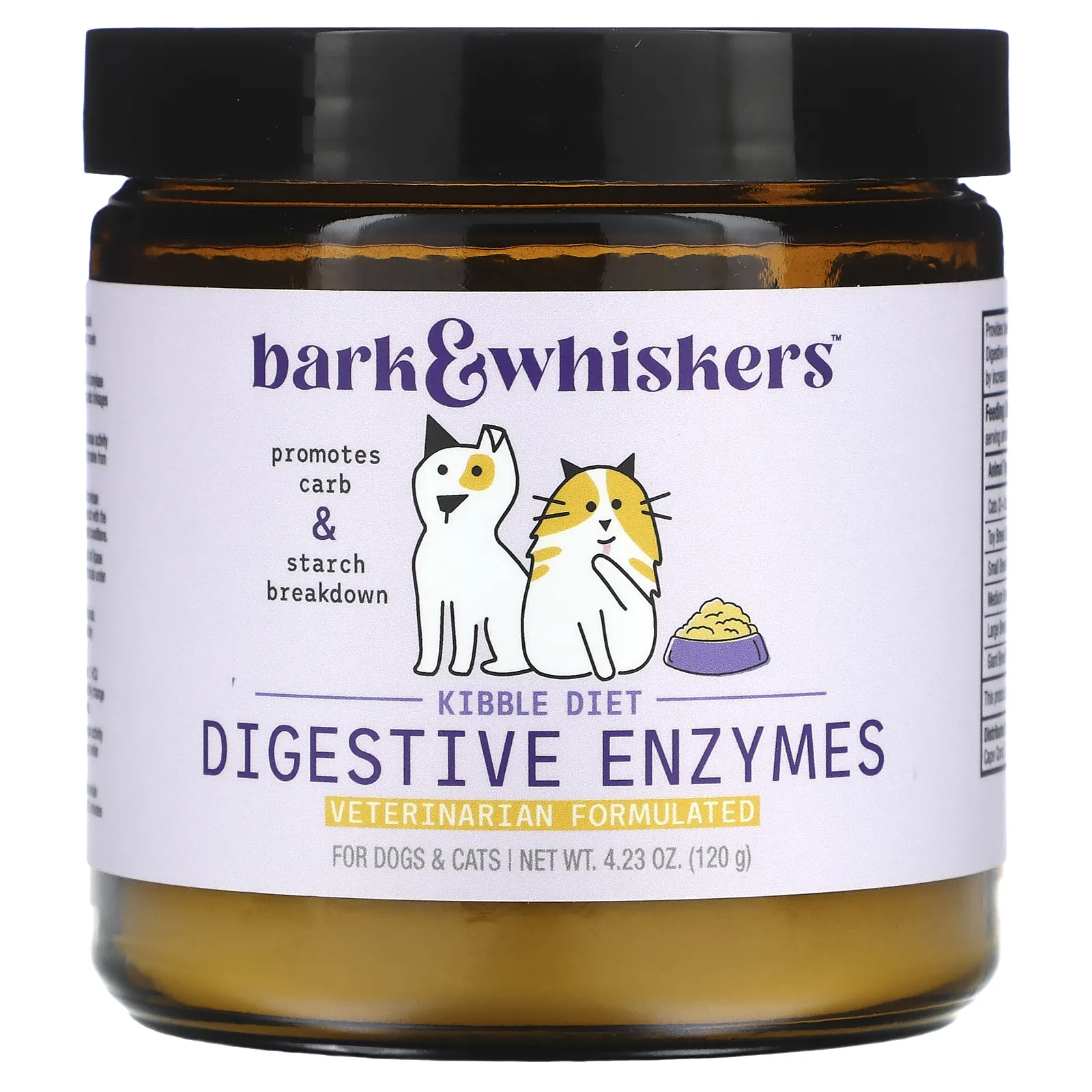Dr. Mercola, Bark & Whiskers, Kibble Diet, пищеварительные ферменты, для собак и кошек, 120 г (4,23 унции)