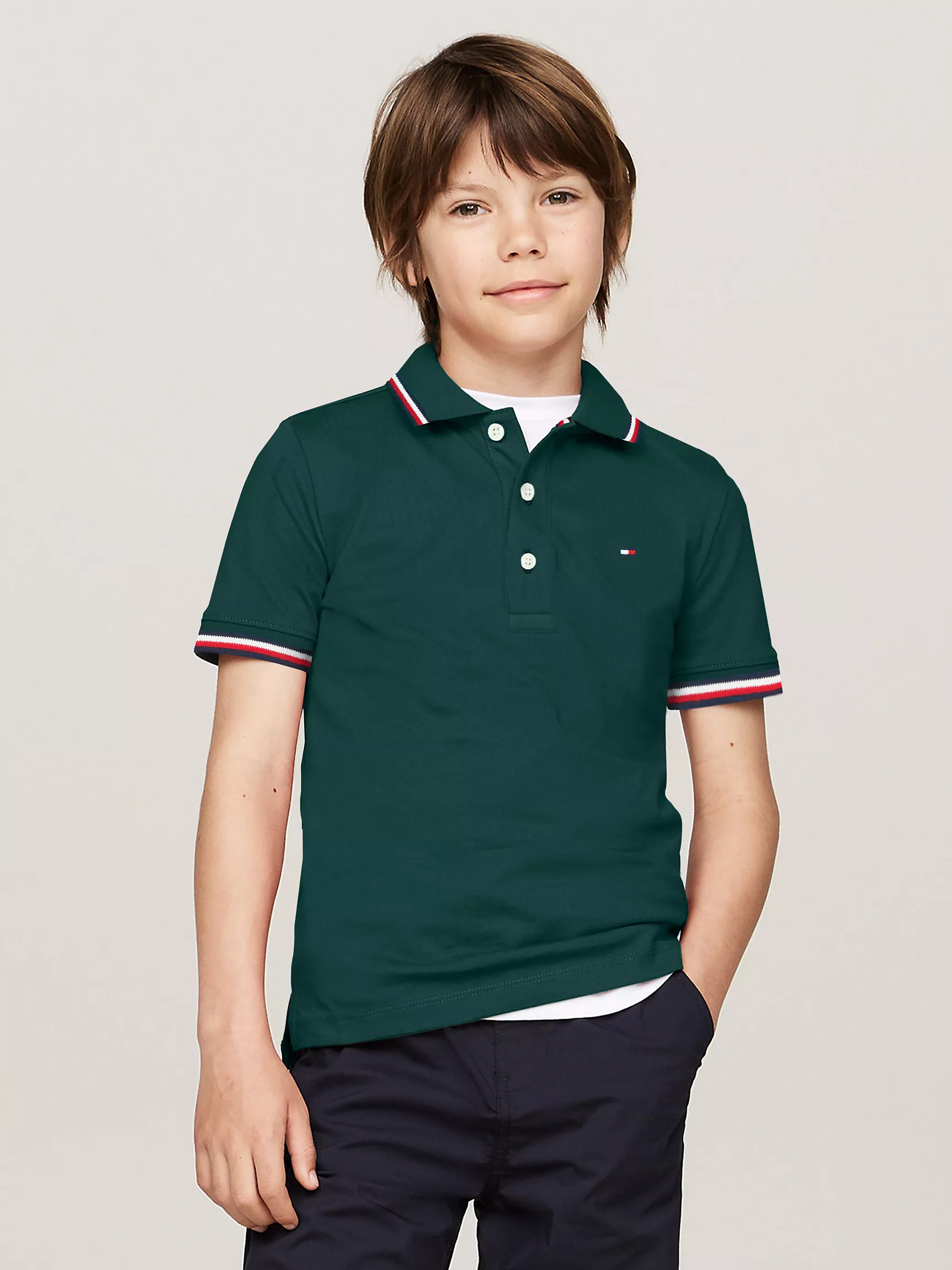 Рубашка-поло для мальчиков Tommy Hilfiger, Детское поло с коротким рукавом и влагоотводящей технологией Tommy