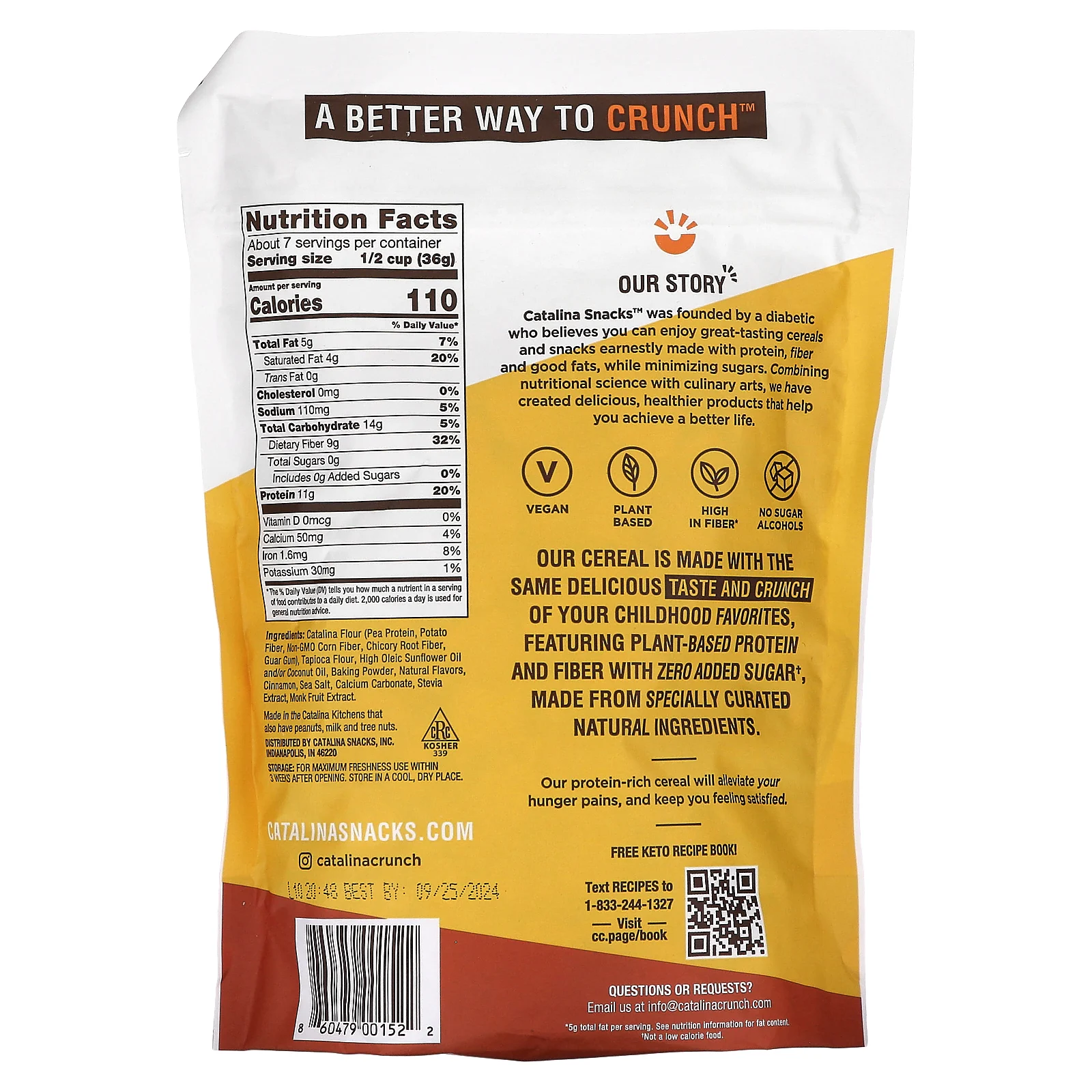 Catalina Crunch, Keto Friendly Cereal, тосты с корицей, 255 г (9 унций)