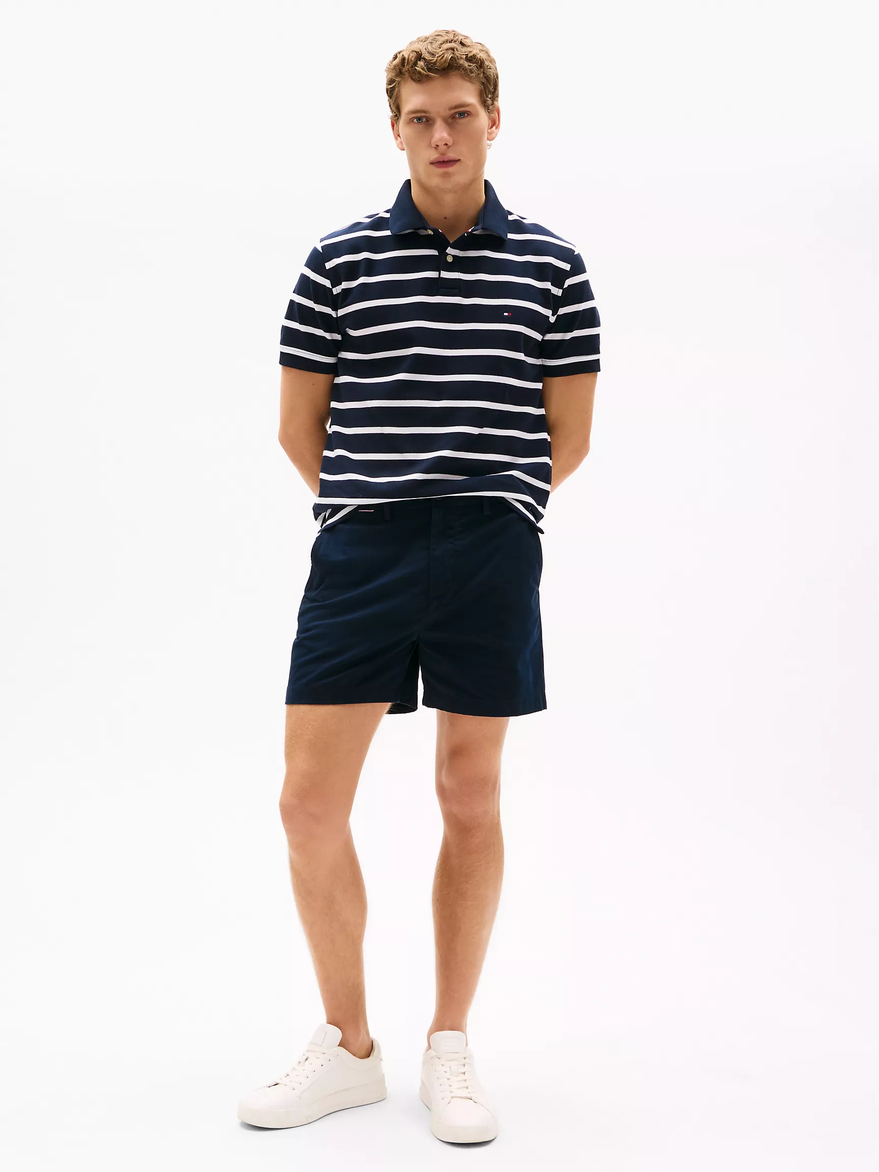 Мужское поло Tommy Hilfiger, Полосатое влагоотводящее поло стандартного кроя