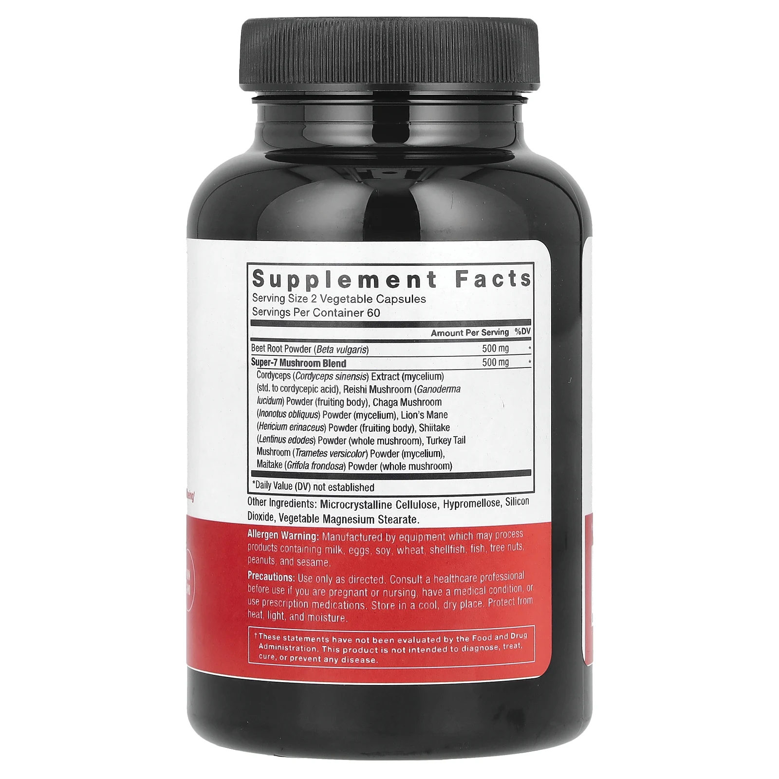 Force Factor, Свекла и грибы, 120 растительных капсул