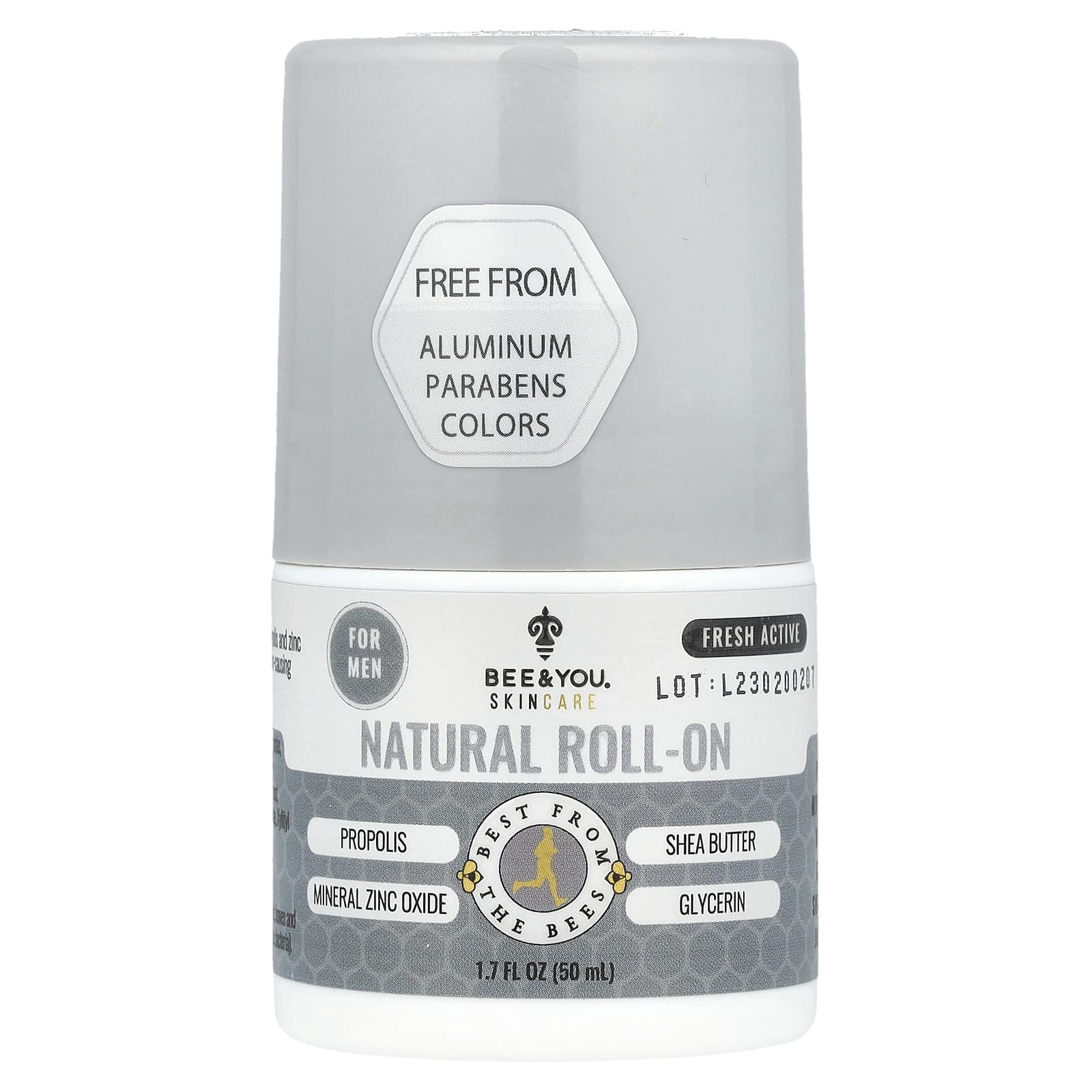 Bee&You, Натуральные шариковые шарики для мужчин, свежесть и активный образ жизни, 50 мл (1,7 жидк. Унции)