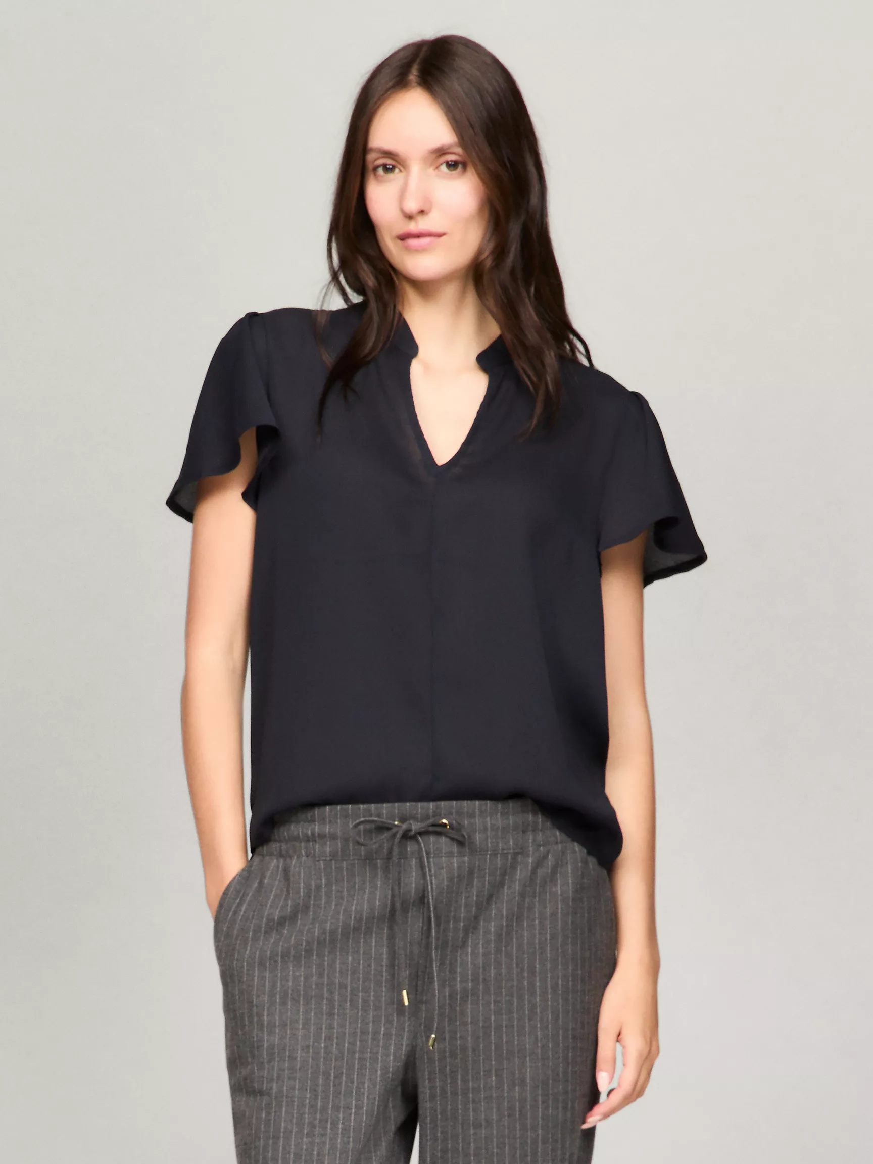 Женская рубашка Tommy Hilfiger, Свободный топ с расклешенными рукавами