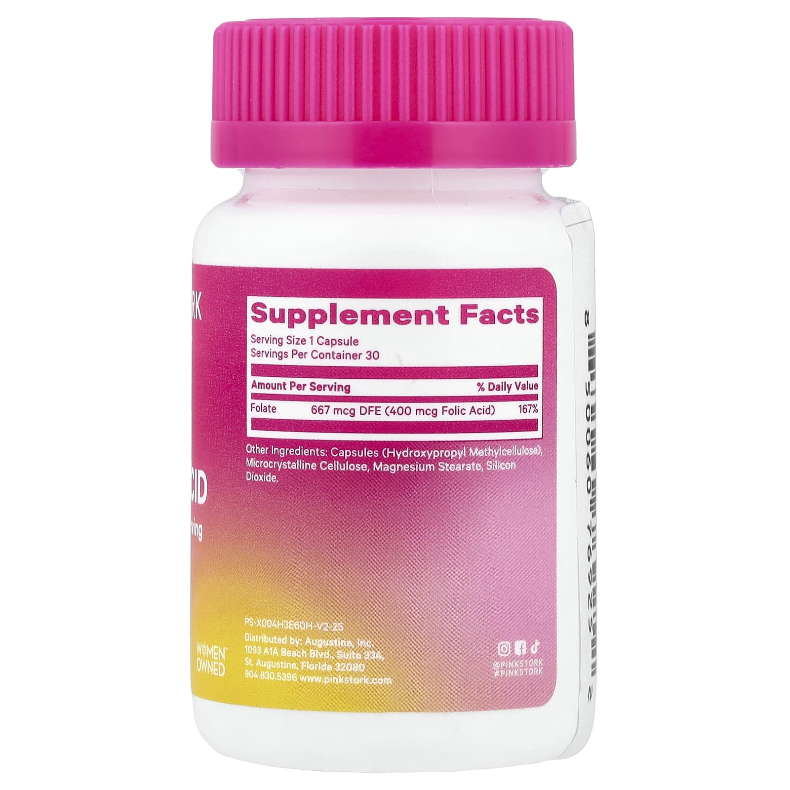 Pink Stork, фолиевая кислота, 400 мкг, 30 капсул
