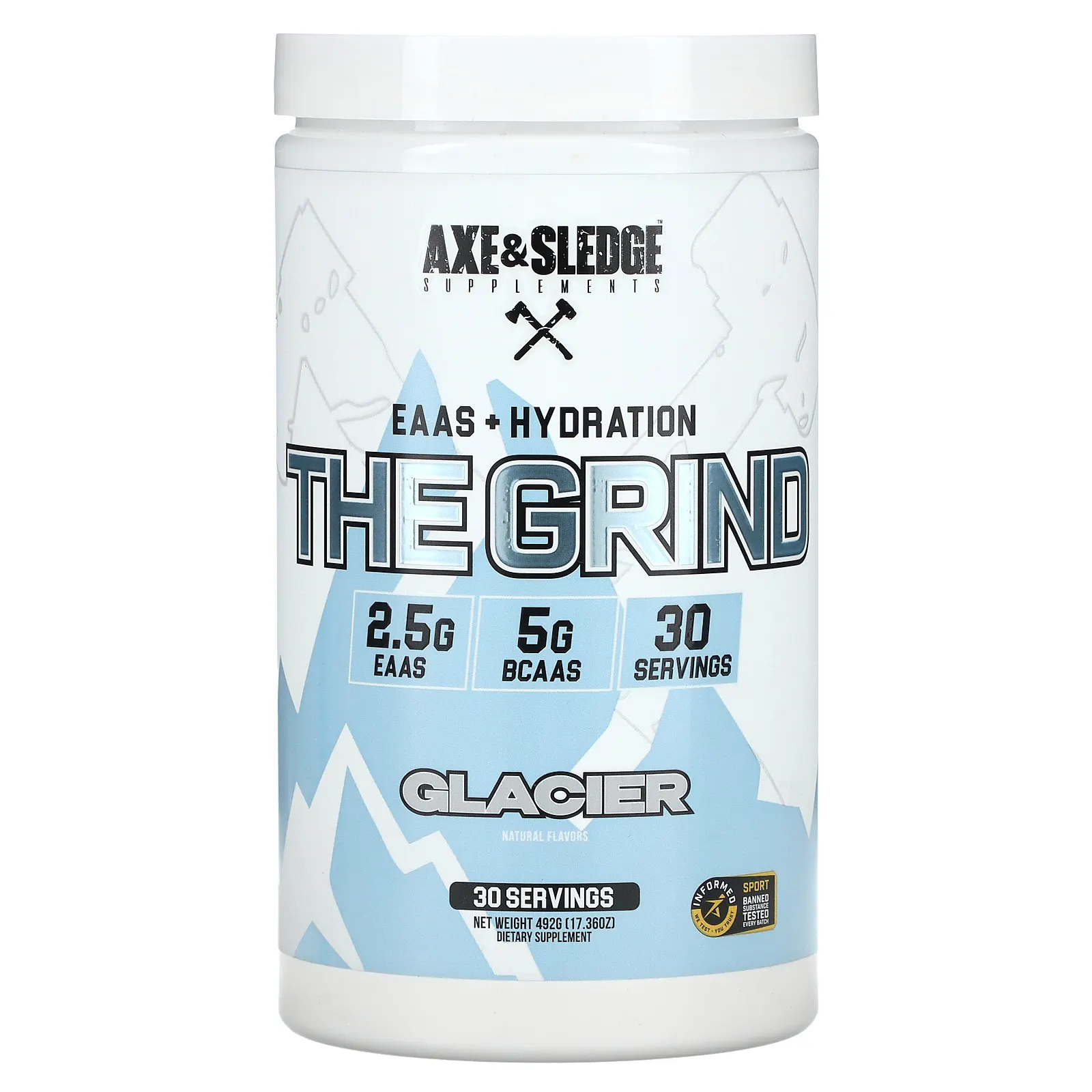 Axe & Sledge Supplements, The Grind, EAAS + Hydration, ледник, 492 г (17,36 унции)