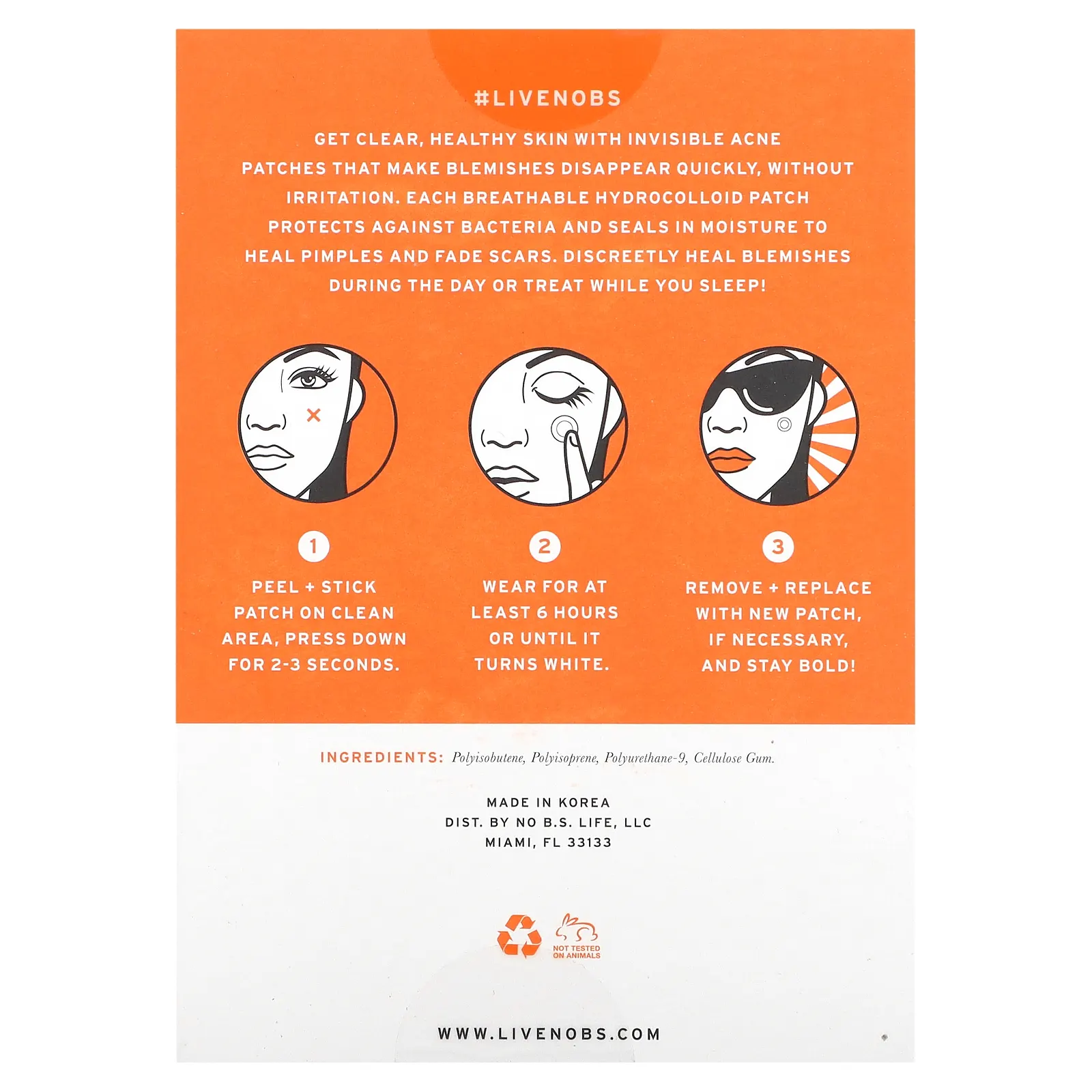 No BS Skincare, заживляющие патчи от акне, 36 шт.