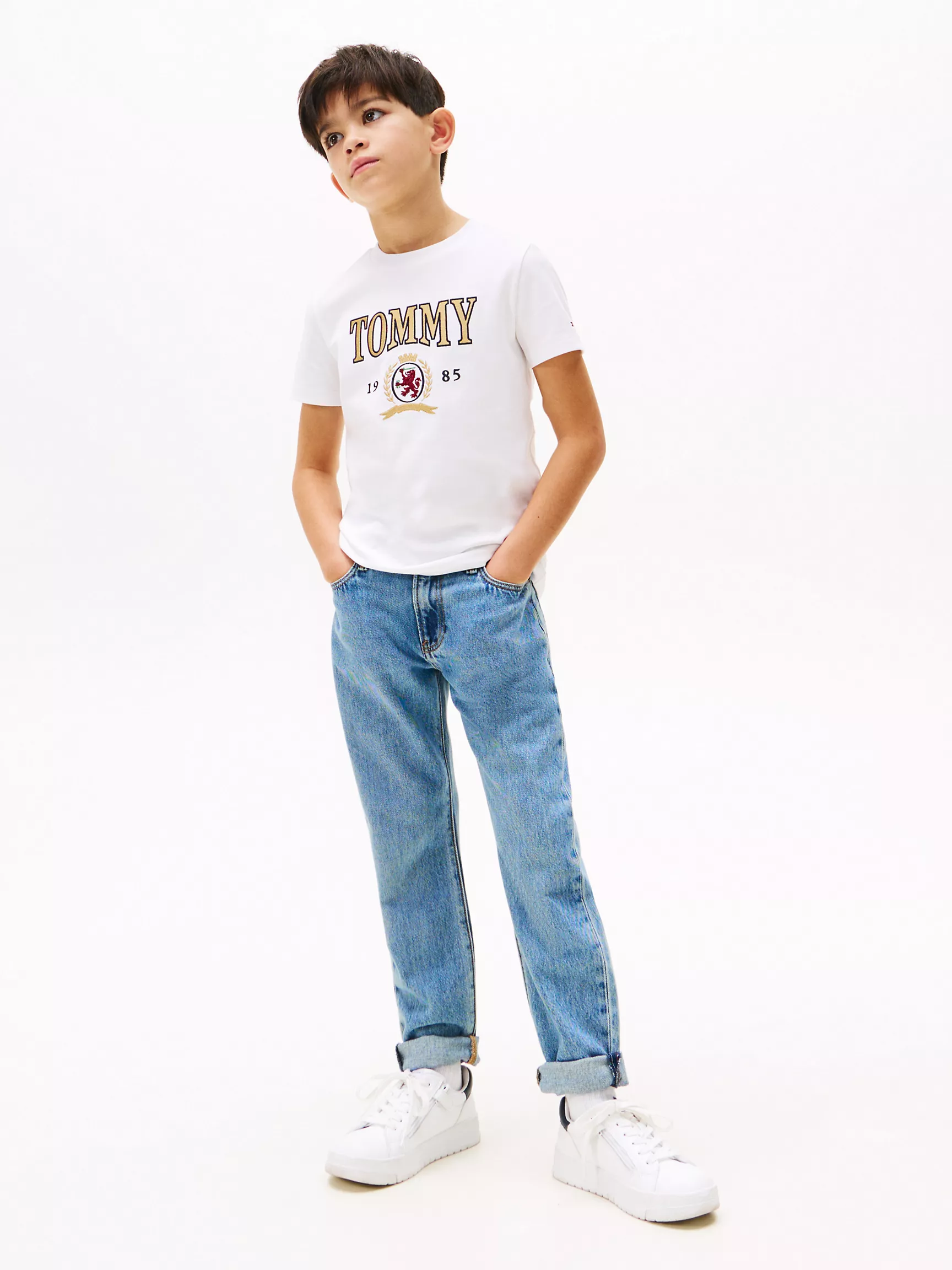 Футболка Tommy Hilfiger для мальчиков, Детская футболка с вышитым логотипом Crest