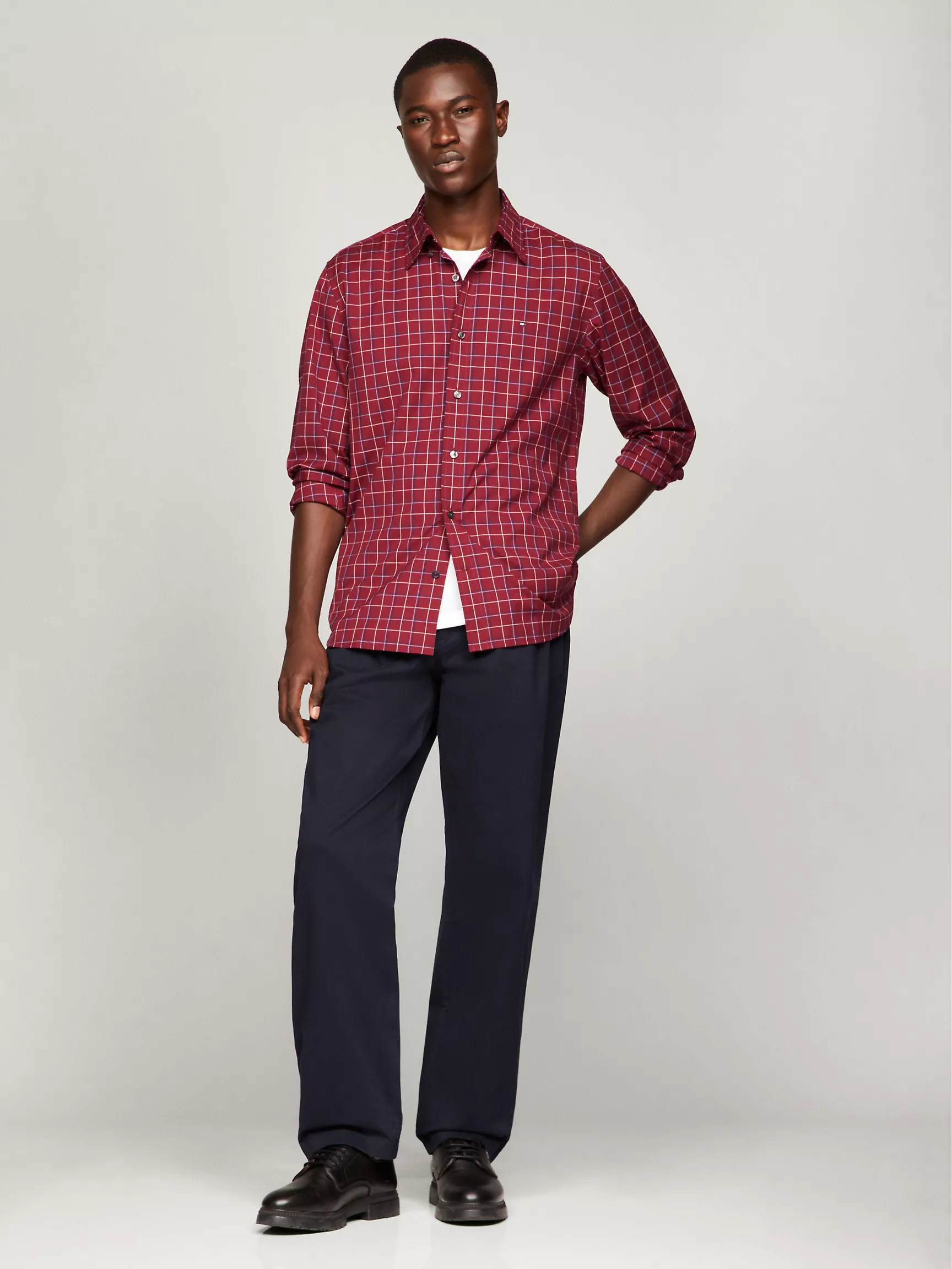 Мужская рубашка Tommy Hilfiger, Рубашка из поплина в клетку стандартного кроя