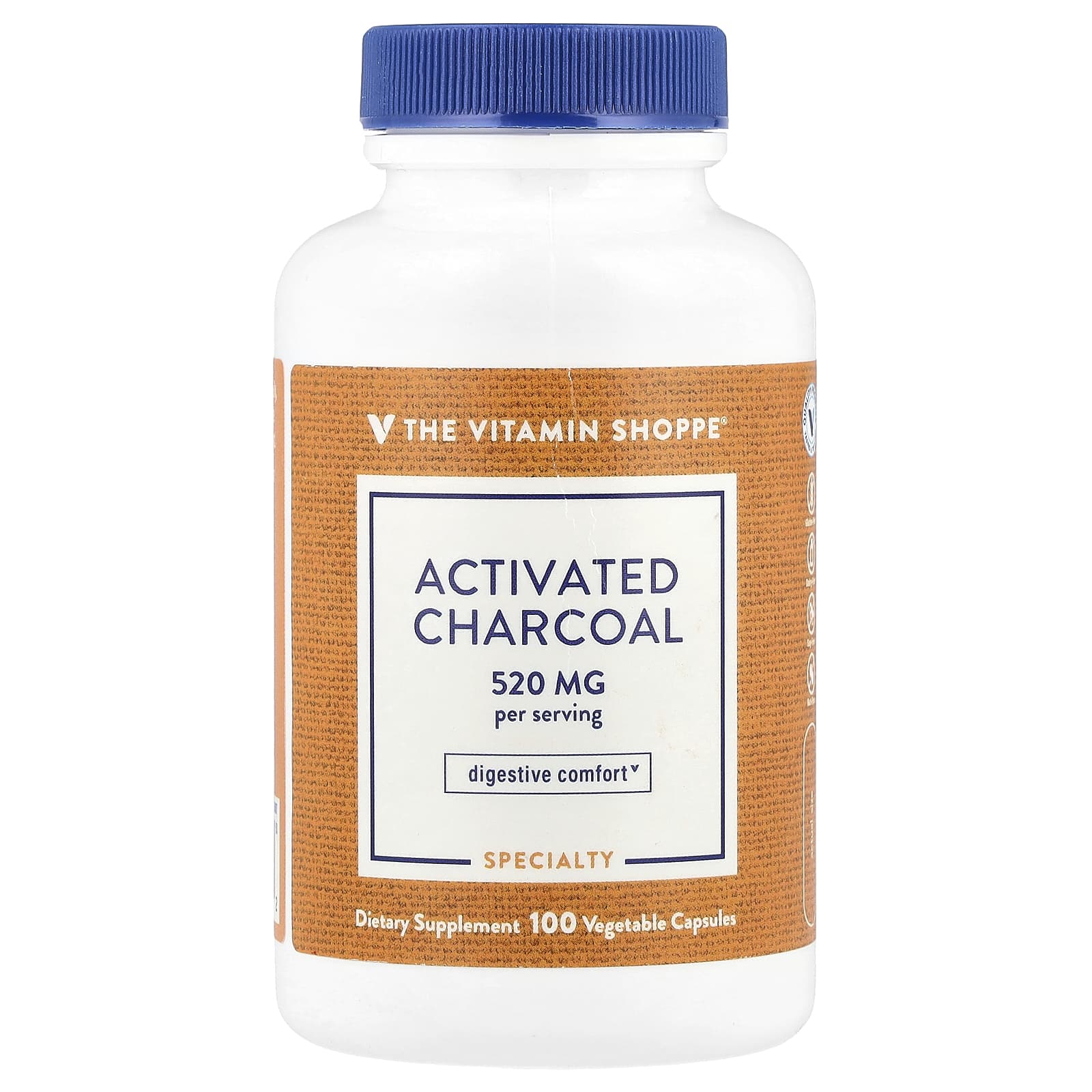 The Vitamin Shoppe, Активированный уголь, 520 мг, 100 растительных капсул (260 мг на капсулу)