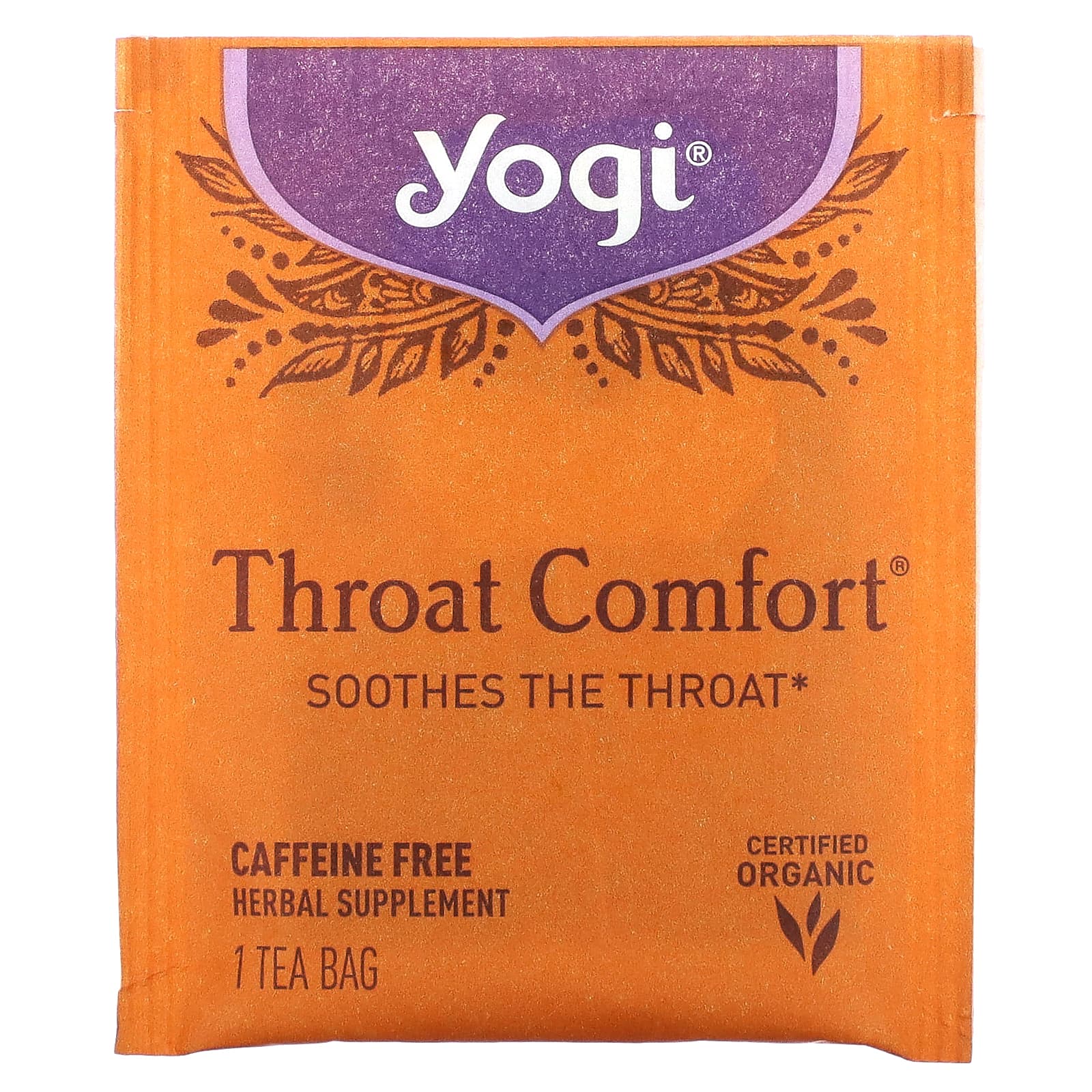 Yogi Tea, Throat Comfort, без кофеина, 16 чайных пакетиков, 36 г (1,27 унции)
