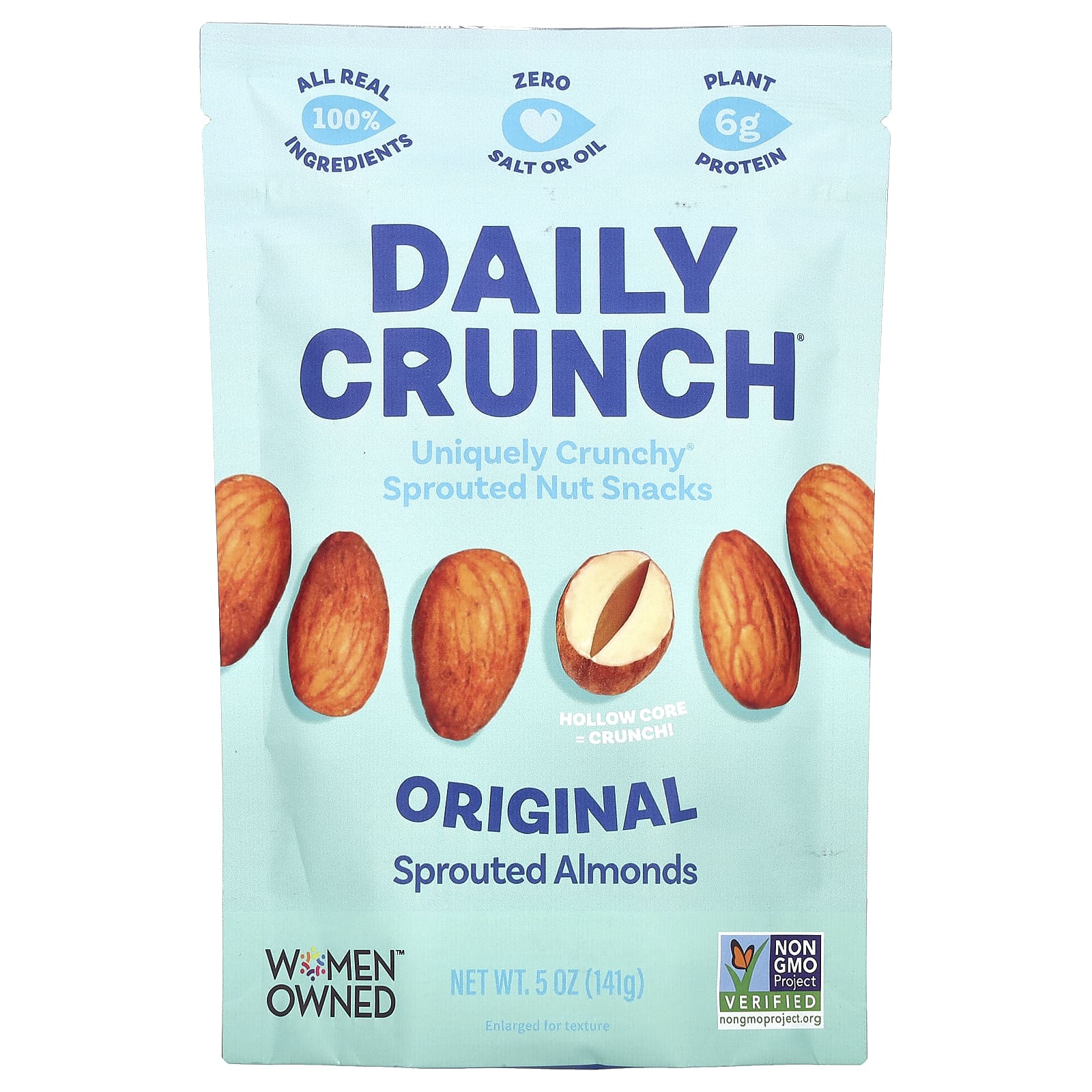 Daily Crunch, Проросший миндаль, оригинальный, 141 г (5 унций)