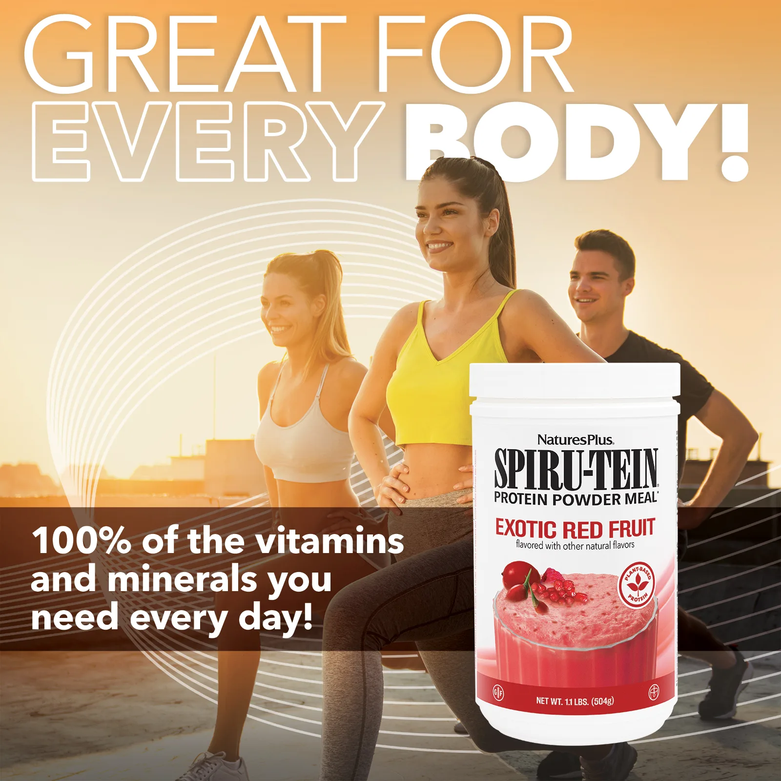 NaturesPlus, Spiru-Tein, протеиновый порошок, экзотические красные фрукты, 504 г (1,1 фунта)