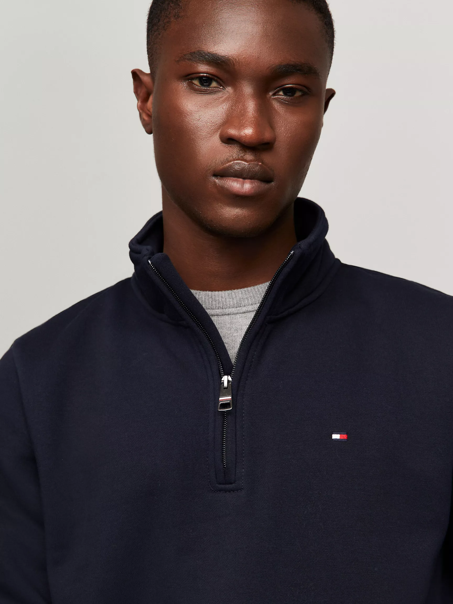 Мужская толстовка Tommy Hilfiger, Флисовый свитшот на четвертной молнии