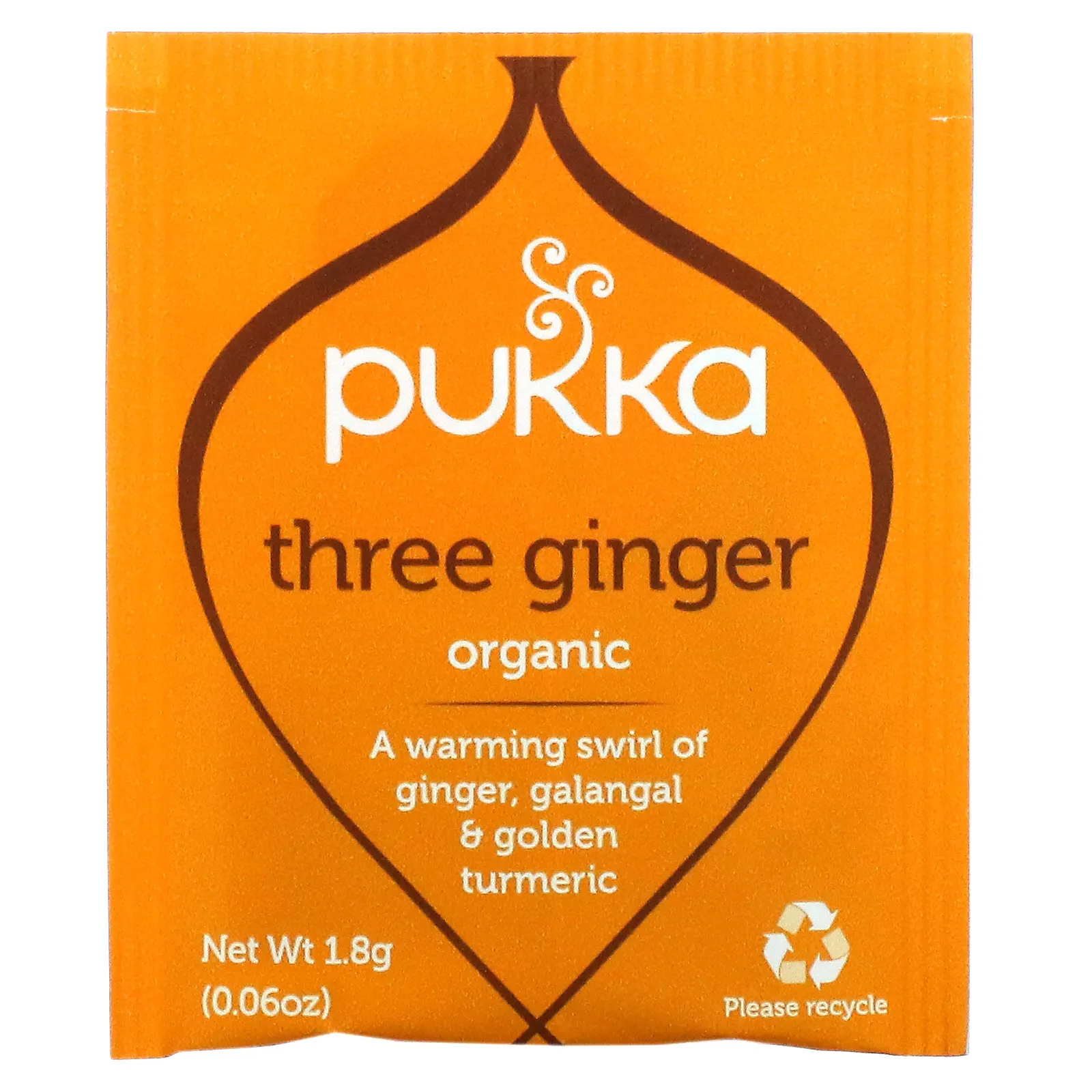 Pukka Herbs, Органический травяной чай, три имбиря, без кофеина, 20 пакетиков, 36 г (1,27 унции)