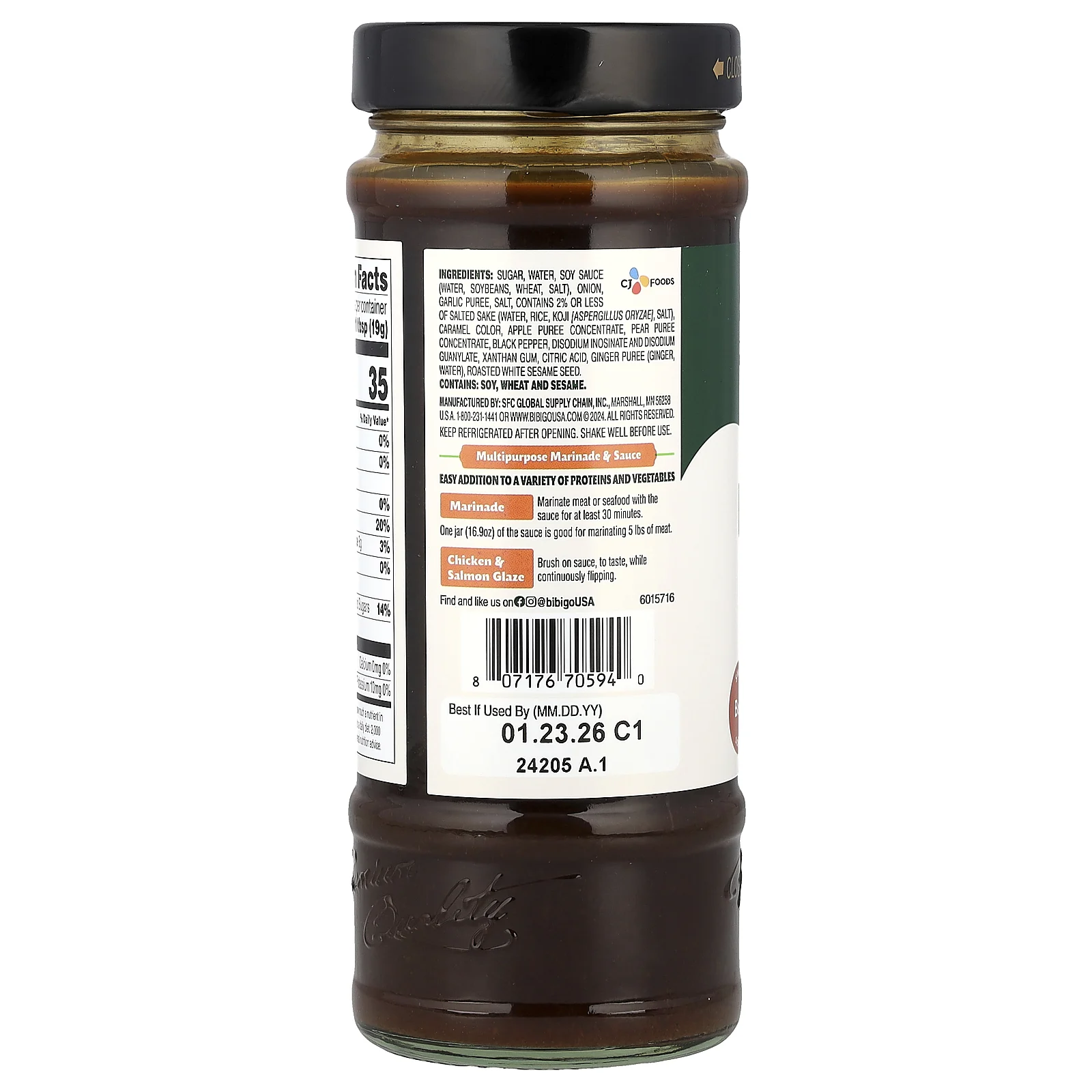 Bibigo, Маринад и соус, корейское барбекю, оригинальный вкус, 480 г (16,9 унции)