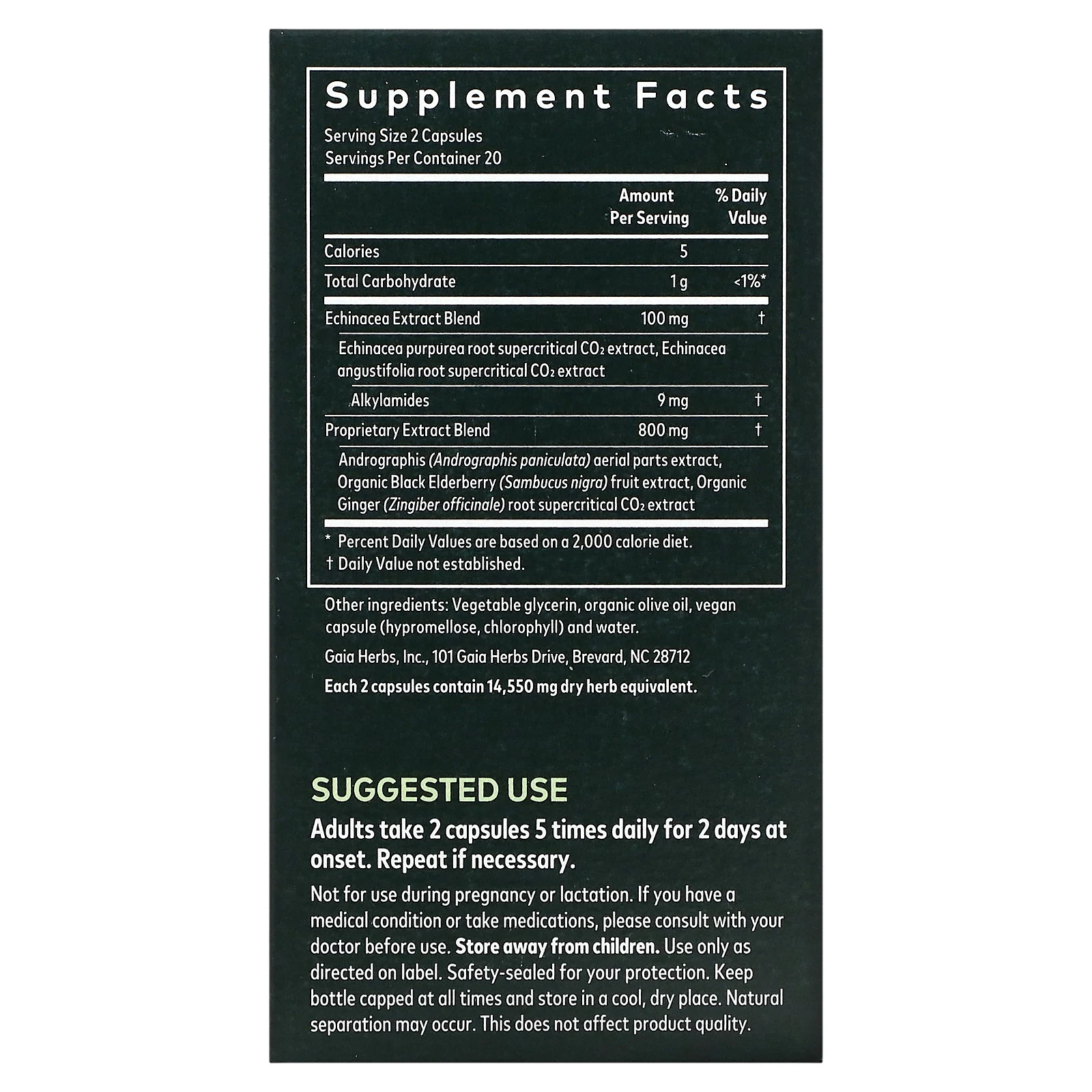 Gaia Herbs, Quick Defense, 40 веганских капсул Liquid Phyto-Caps