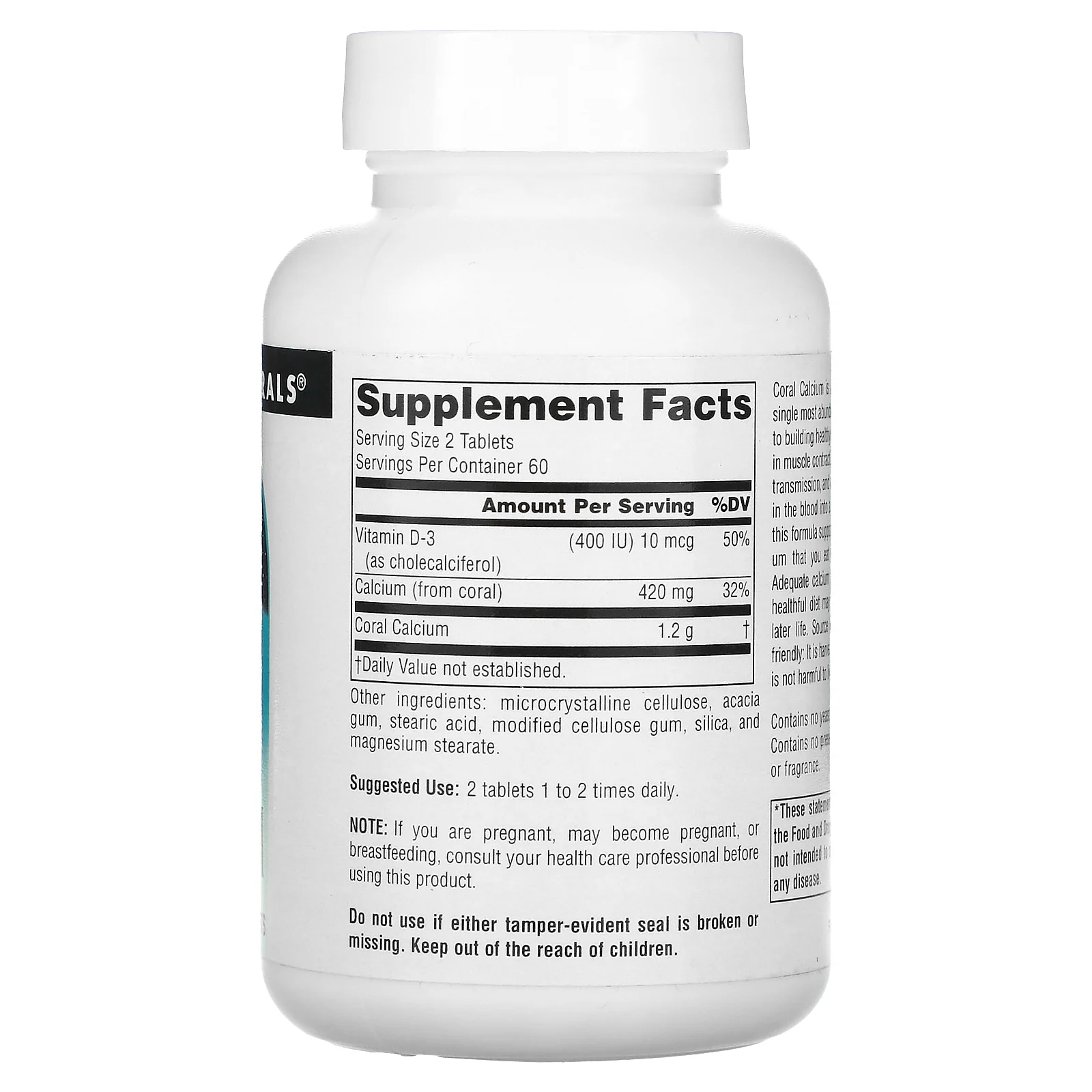 Source Naturals, коралловый кальций, 600 мг, 120 таблеток (300 мг в 1 таблетке)