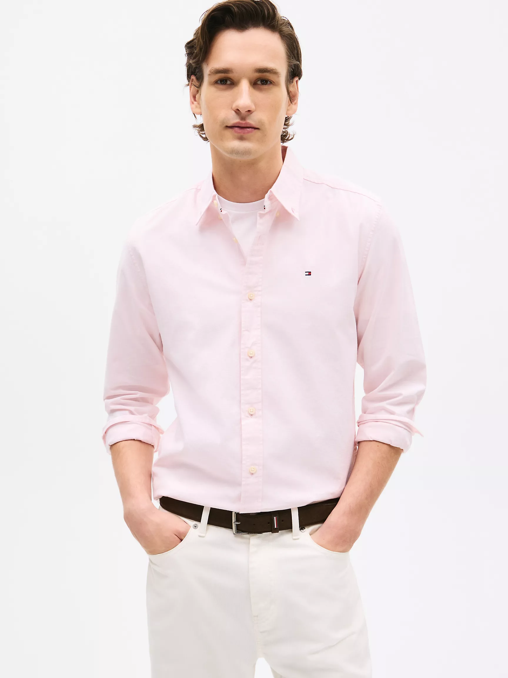 Мужская рубашка Tommy Hilfiger, Эластичная рубашка из оксфорда стандартного кроя