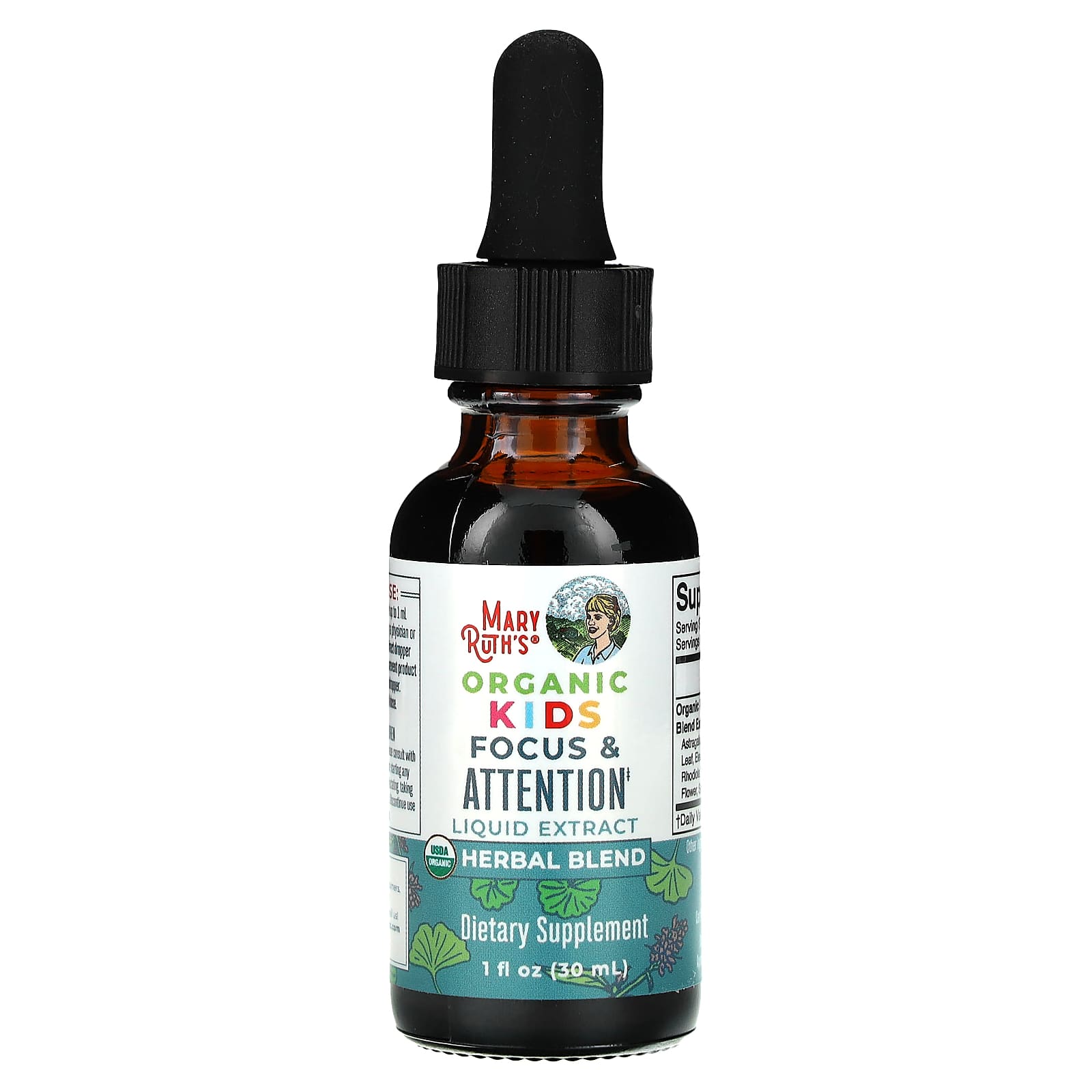 MaryRuth's, органический жидкий экстракт для концентрации и внимания у детей, без спирта, 30 мл (1 жидк. унция)