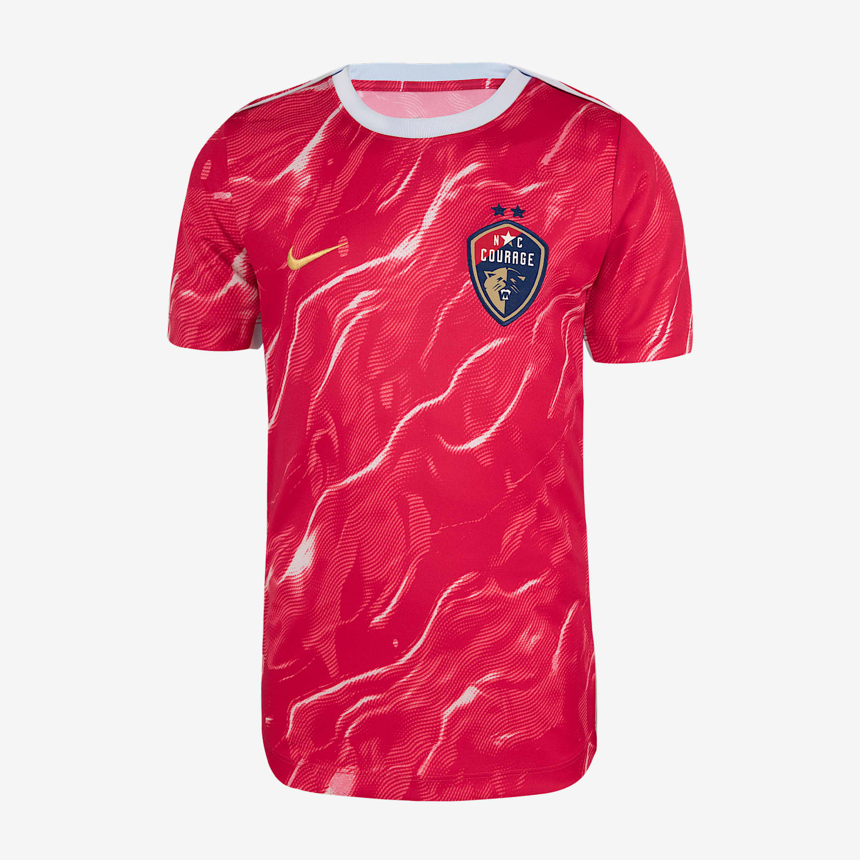 North Carolina Courage 2025 Big Kids' Nike NWSL Short-Sleeve Pre-Match Top