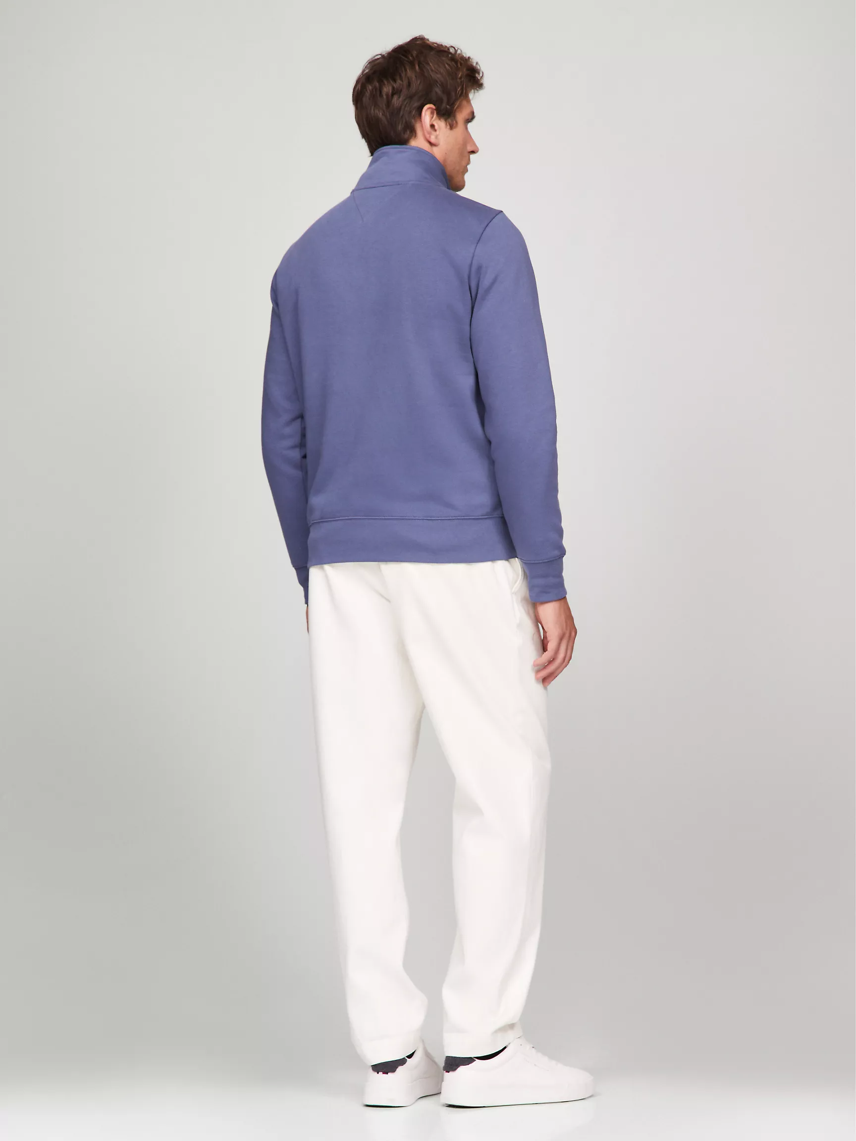 Мужская толстовка Tommy Hilfiger, Толстовка с четвертной молнией и вышитым логотипом Tommy