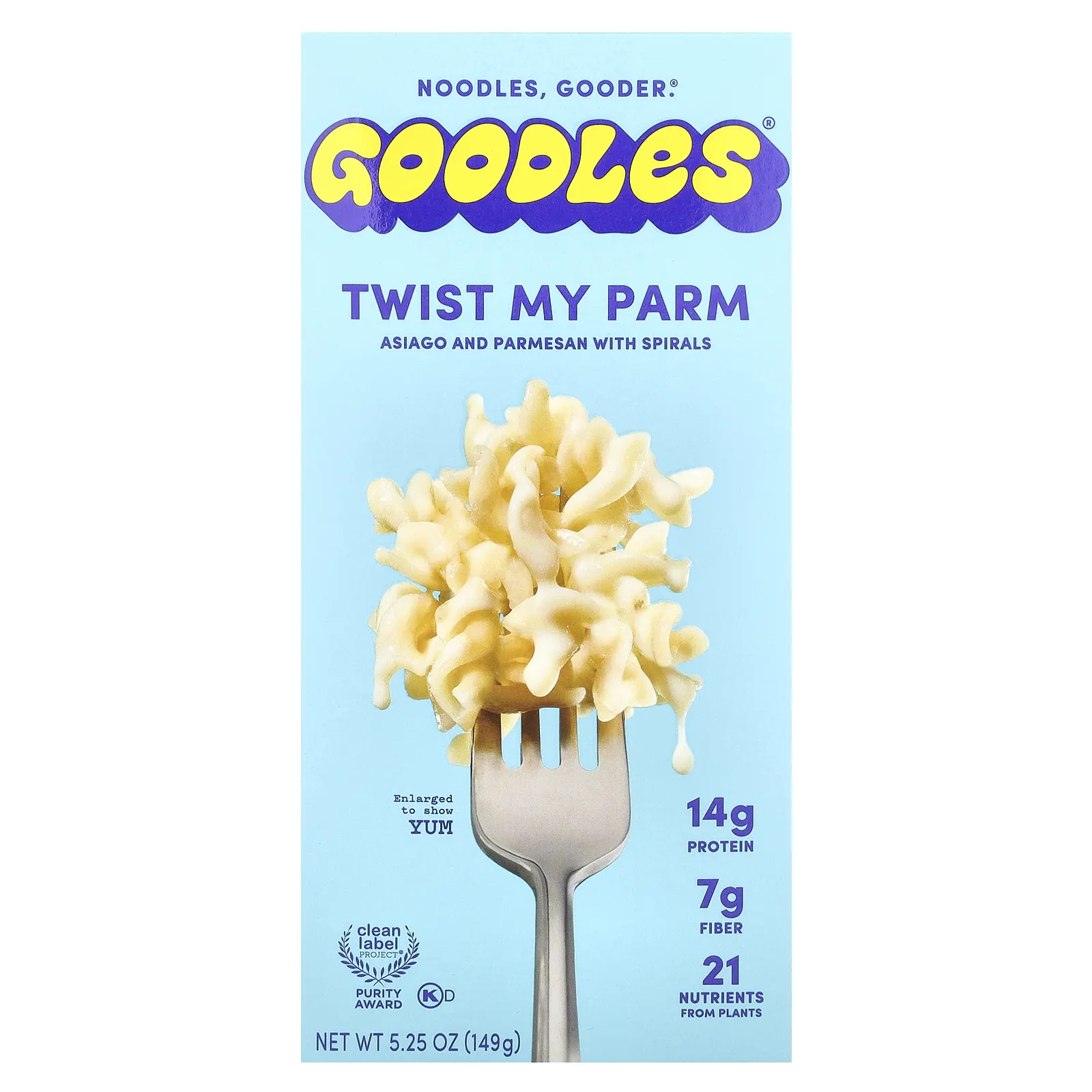 Goodles, Twist My Parm, азиаго и пармезан со спиралями, 149 г (5,25 унции)