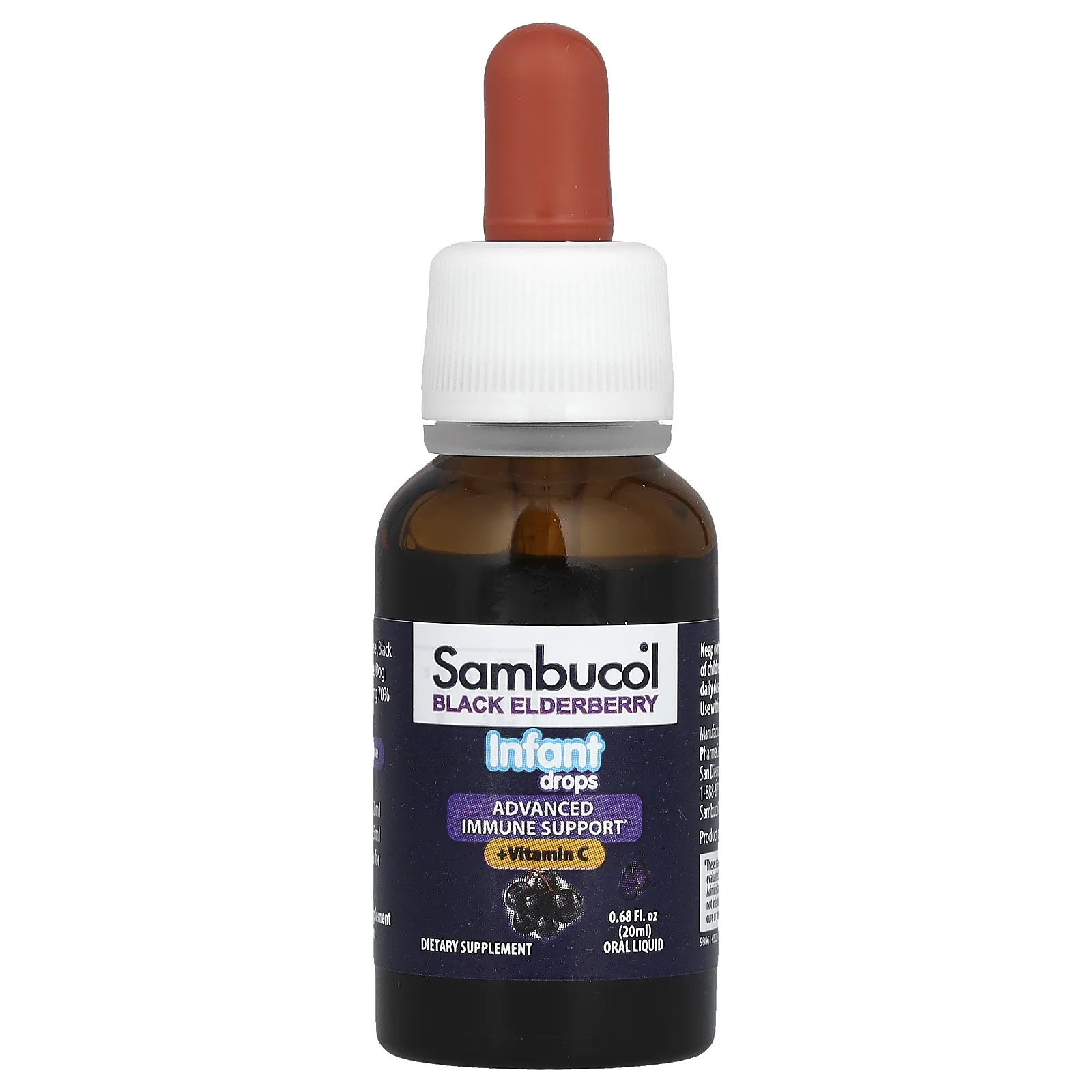 Sambucol, Черная бузина, капли для детей от 6 месяцев, 20 мл (0,68 жидк. Унции)