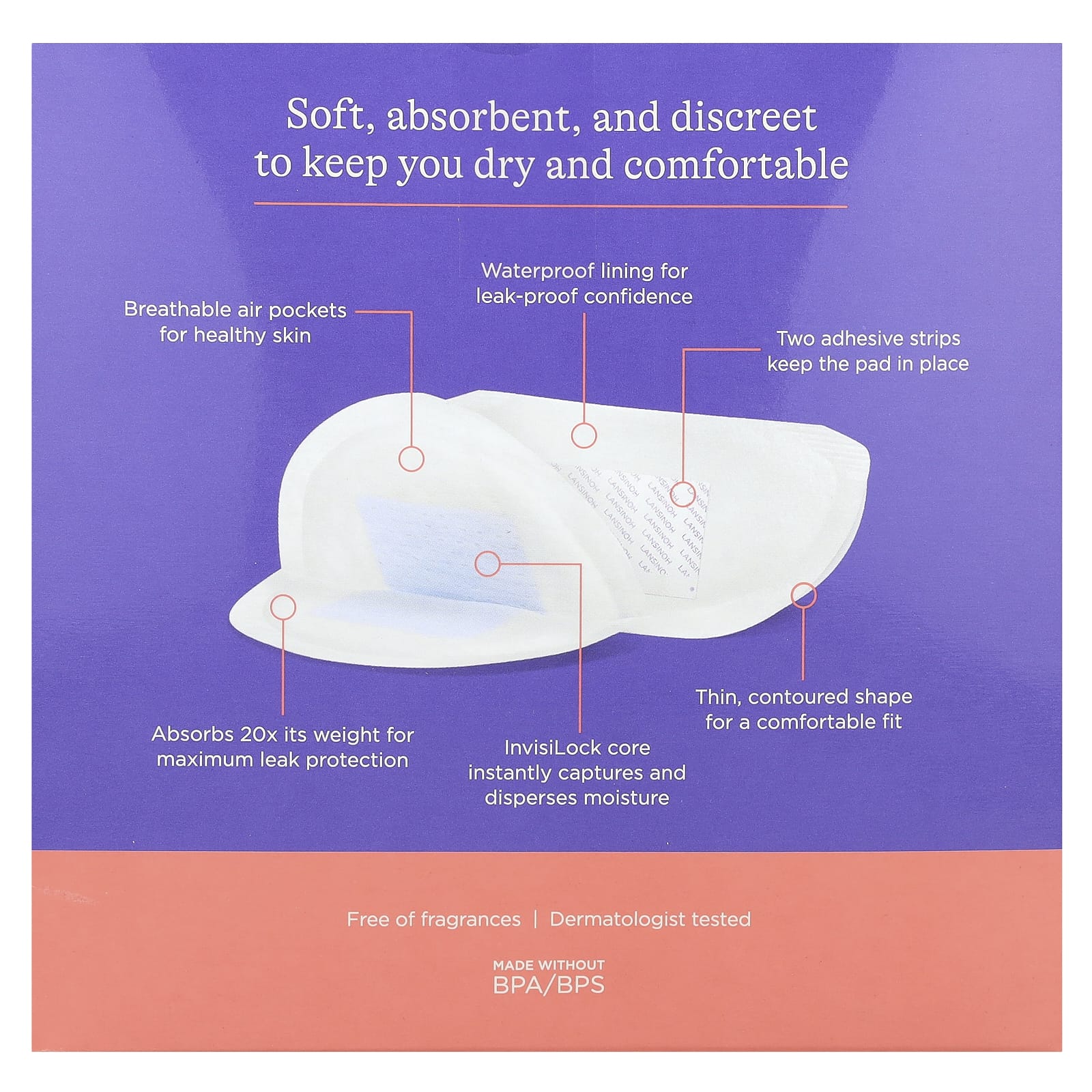 Lansinoh, Подушечки для кормления Stay Dry, 36 шт.