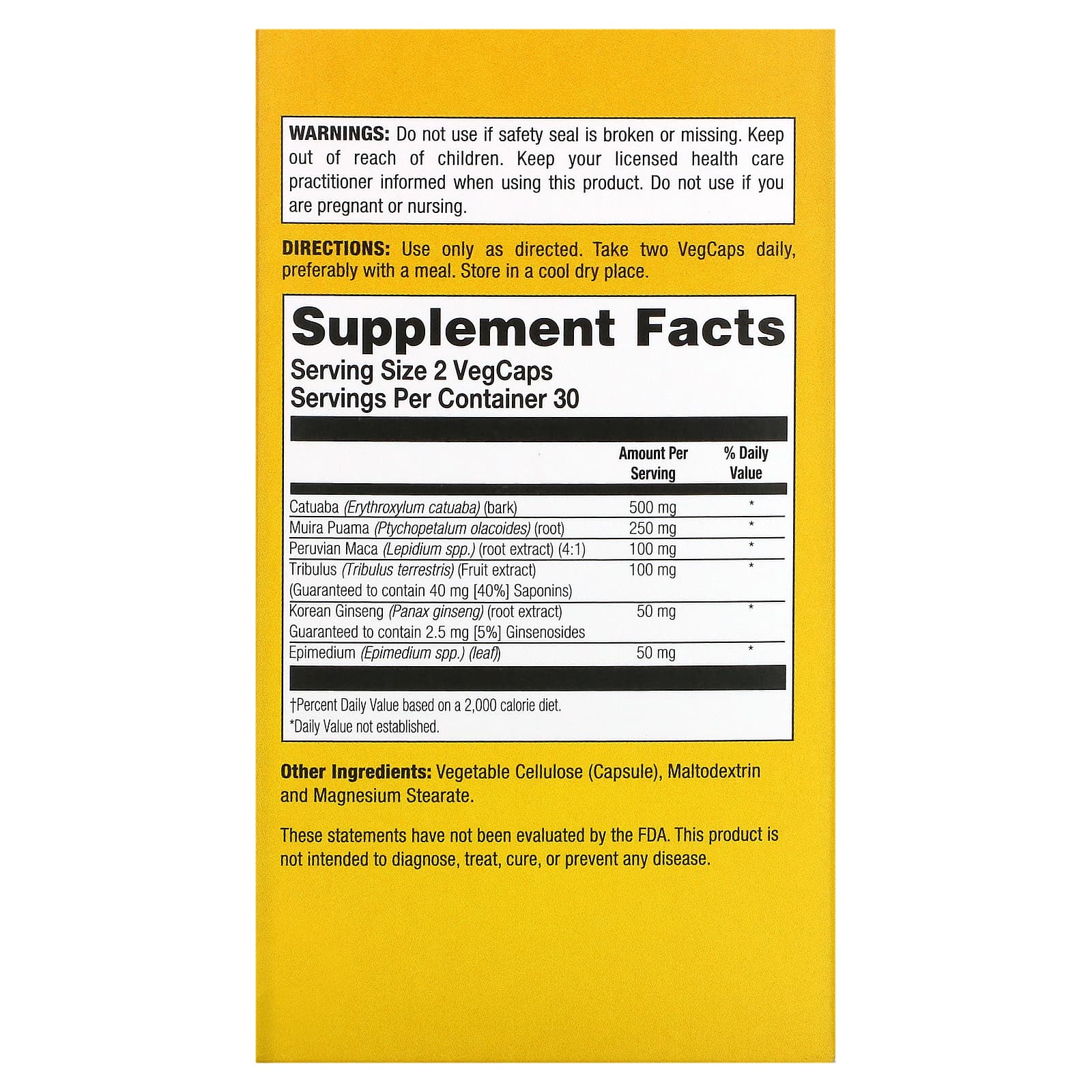 Natural Balance, Катуаба Power Max 500, максимальная эффективность, 60 капсул с оболочкой из ингредиентов растительного происхождения