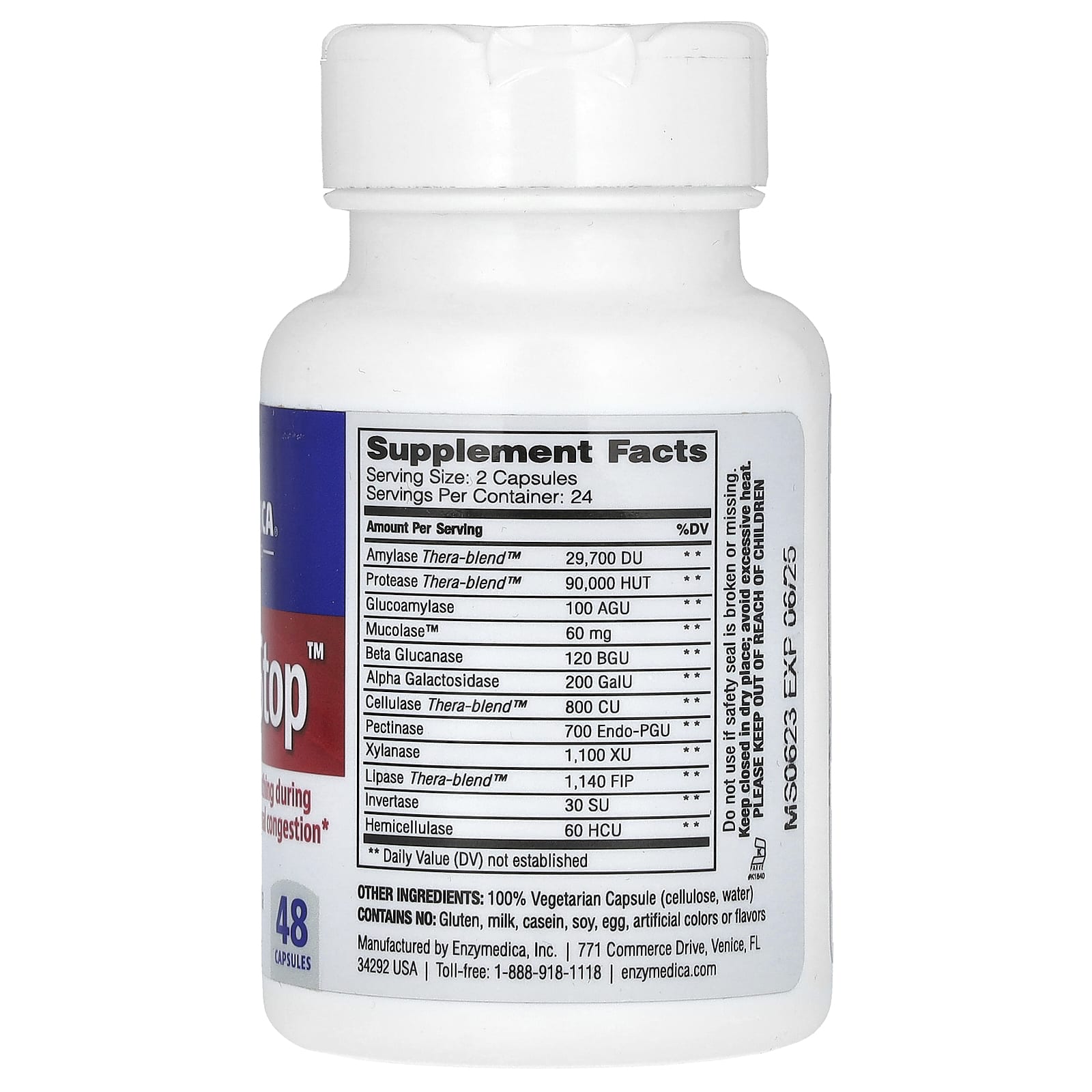 Enzymedica, MucoStop, 48 капсул