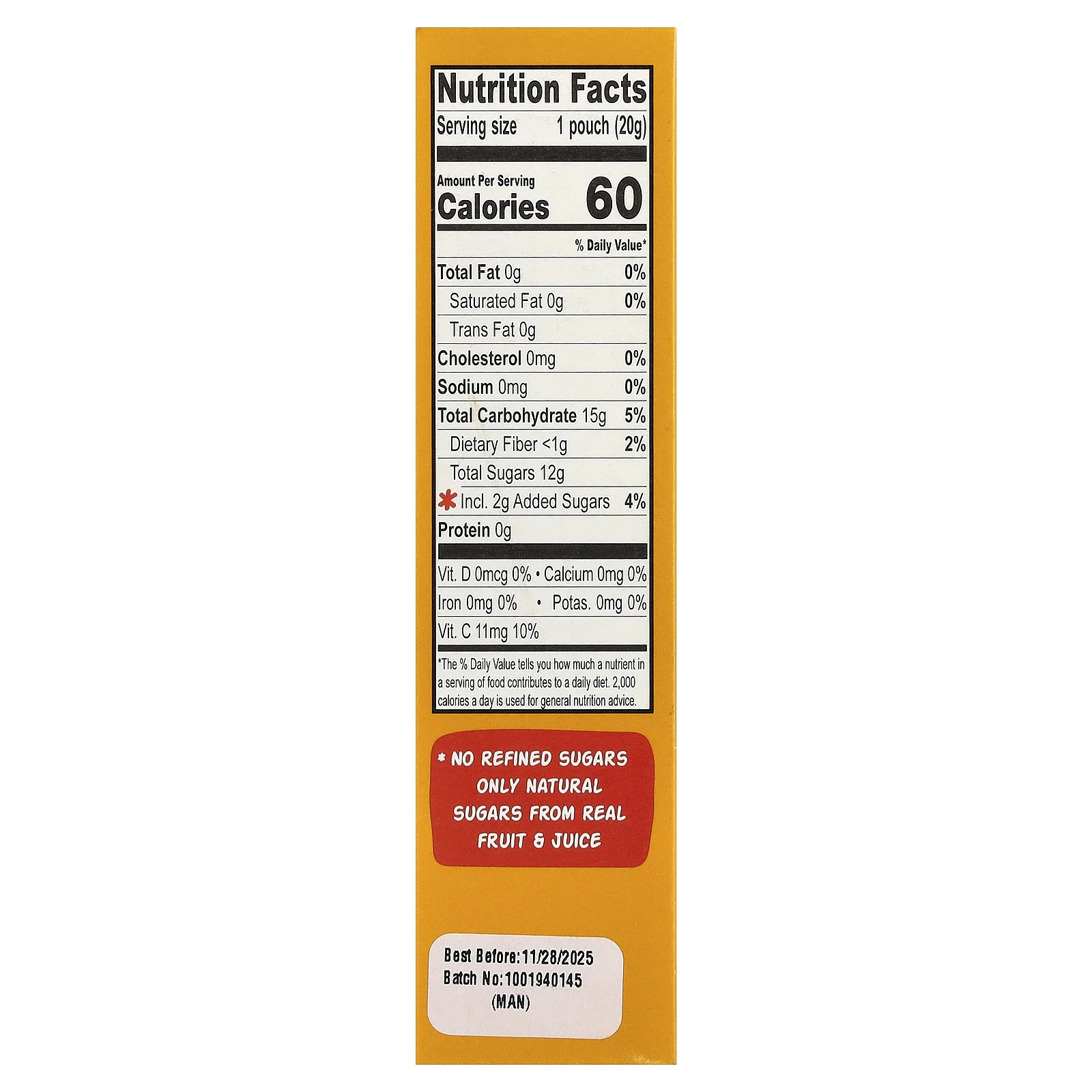 The Froot Thief, Real Fruit Whips, манго, 5 пакетиков по 20 г (0,7 унции)