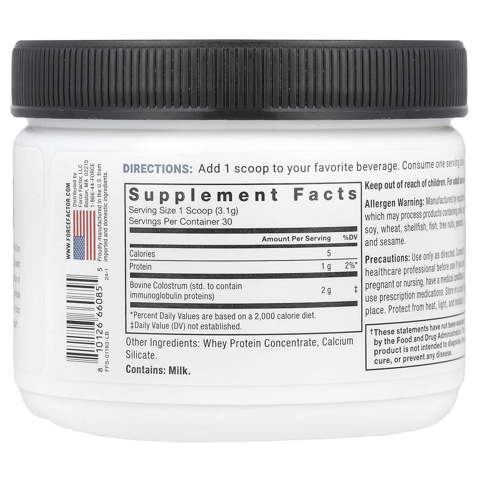Force Factor, Primal Origins™, Colostrum, Unflavored, 3.28 oz (93 g)