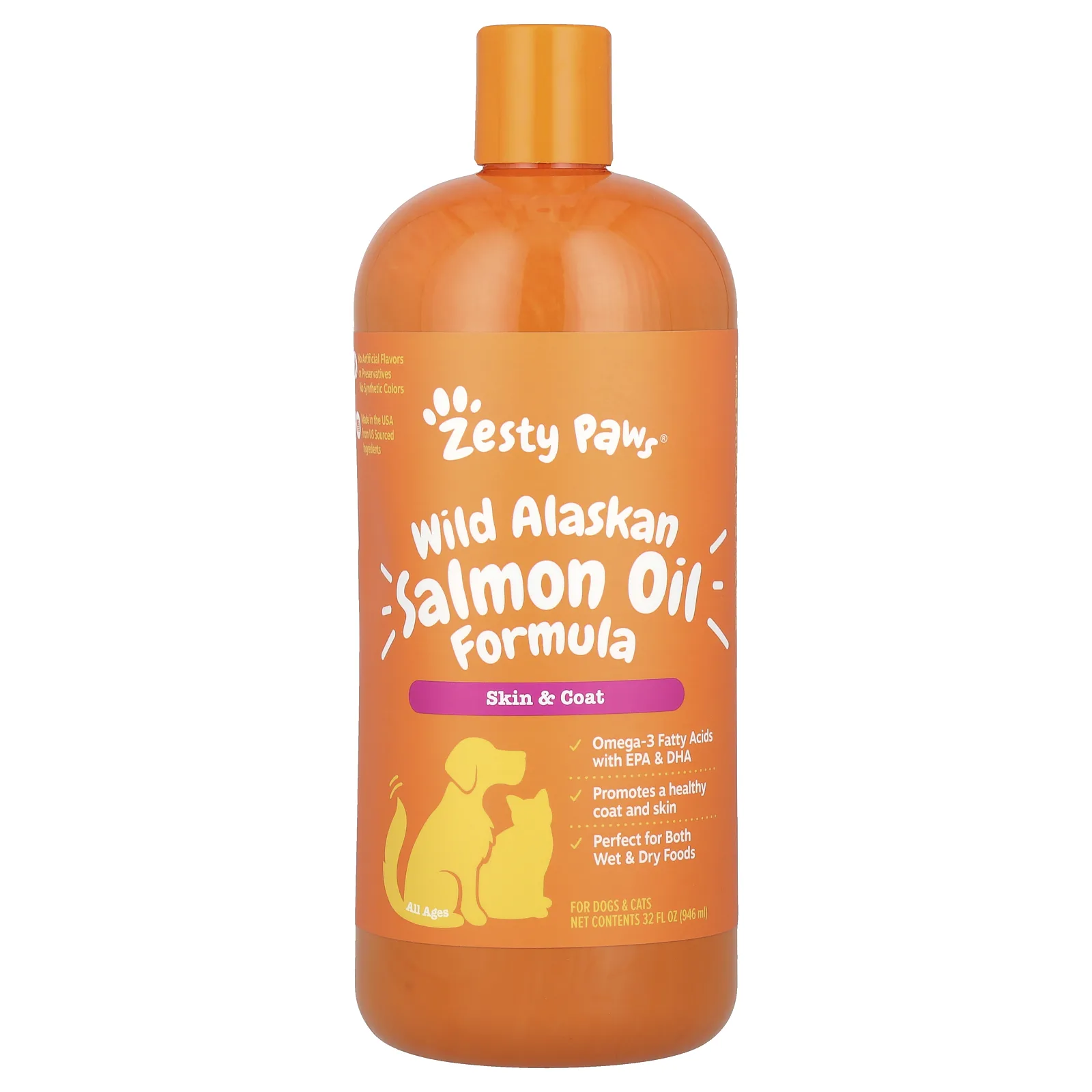 Zesty Paws, Wild Alaskan Salmon Oil Formula, For Dogs & Cats, All Ages, 32 fl oz (946 ml)