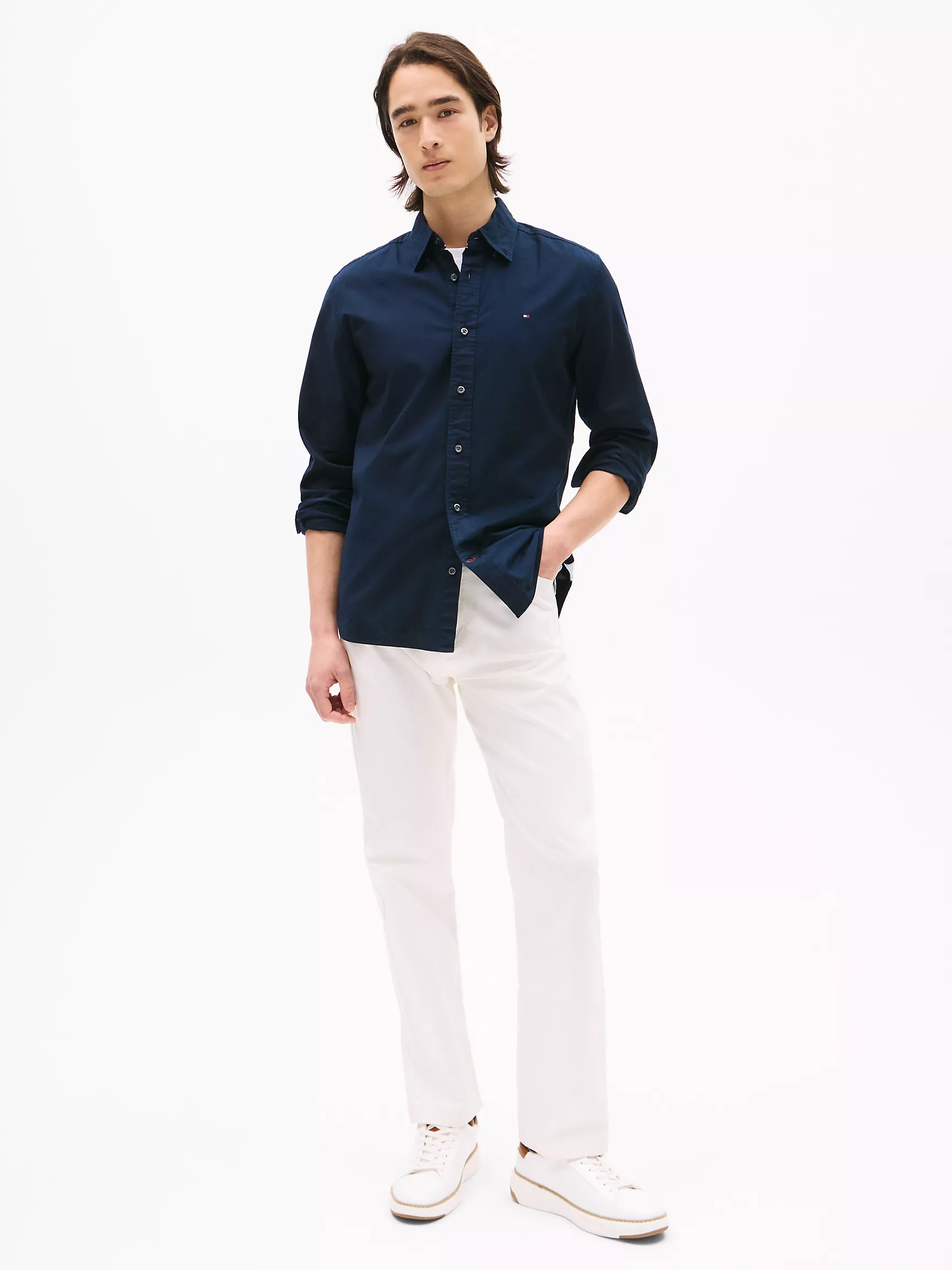 Мужская рубашка Tommy Hilfiger, Эластичная рубашка из оксфорда стандартного кроя