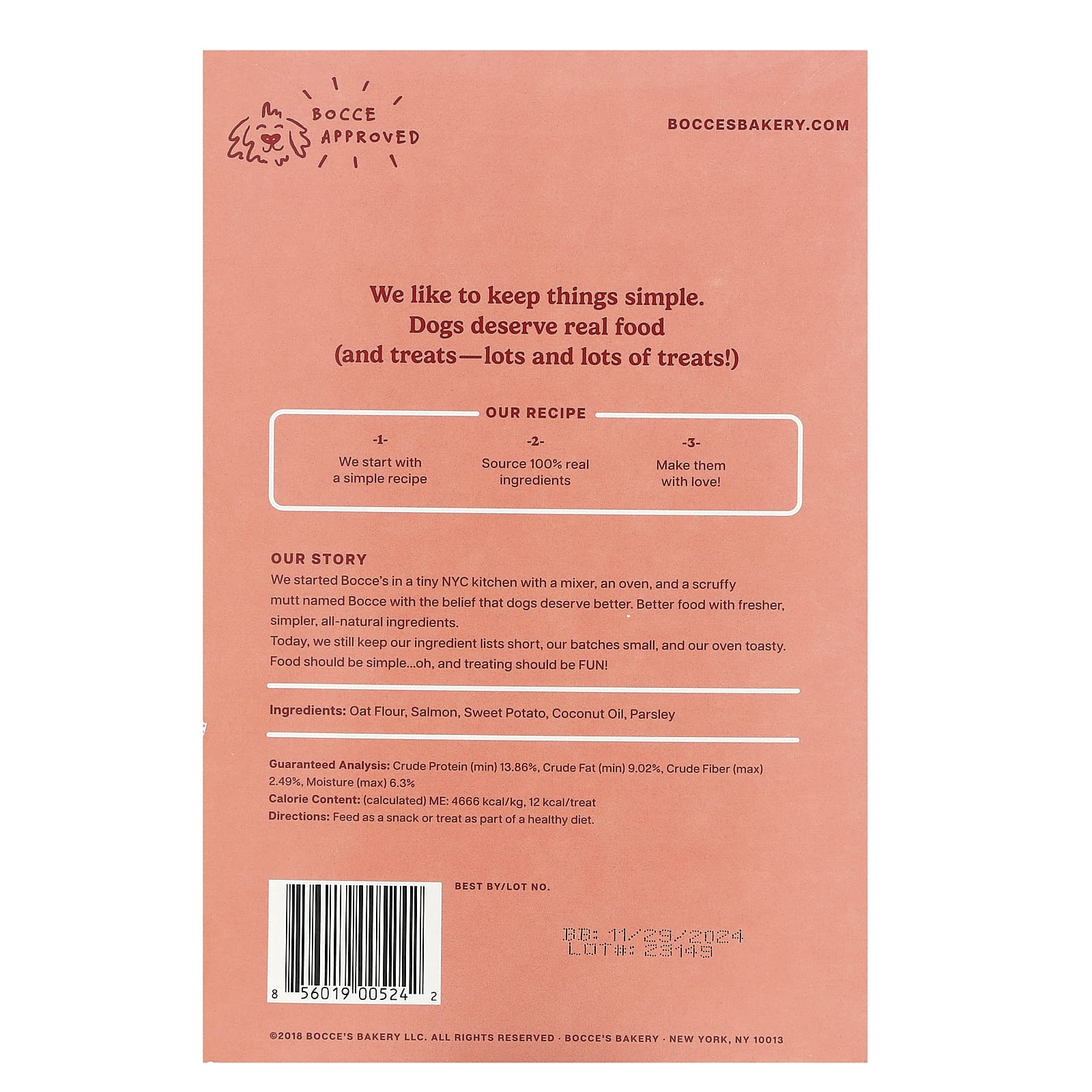 Bocce's Bakery, Хрустящее печенье, лосось, 397 г (14 унций)