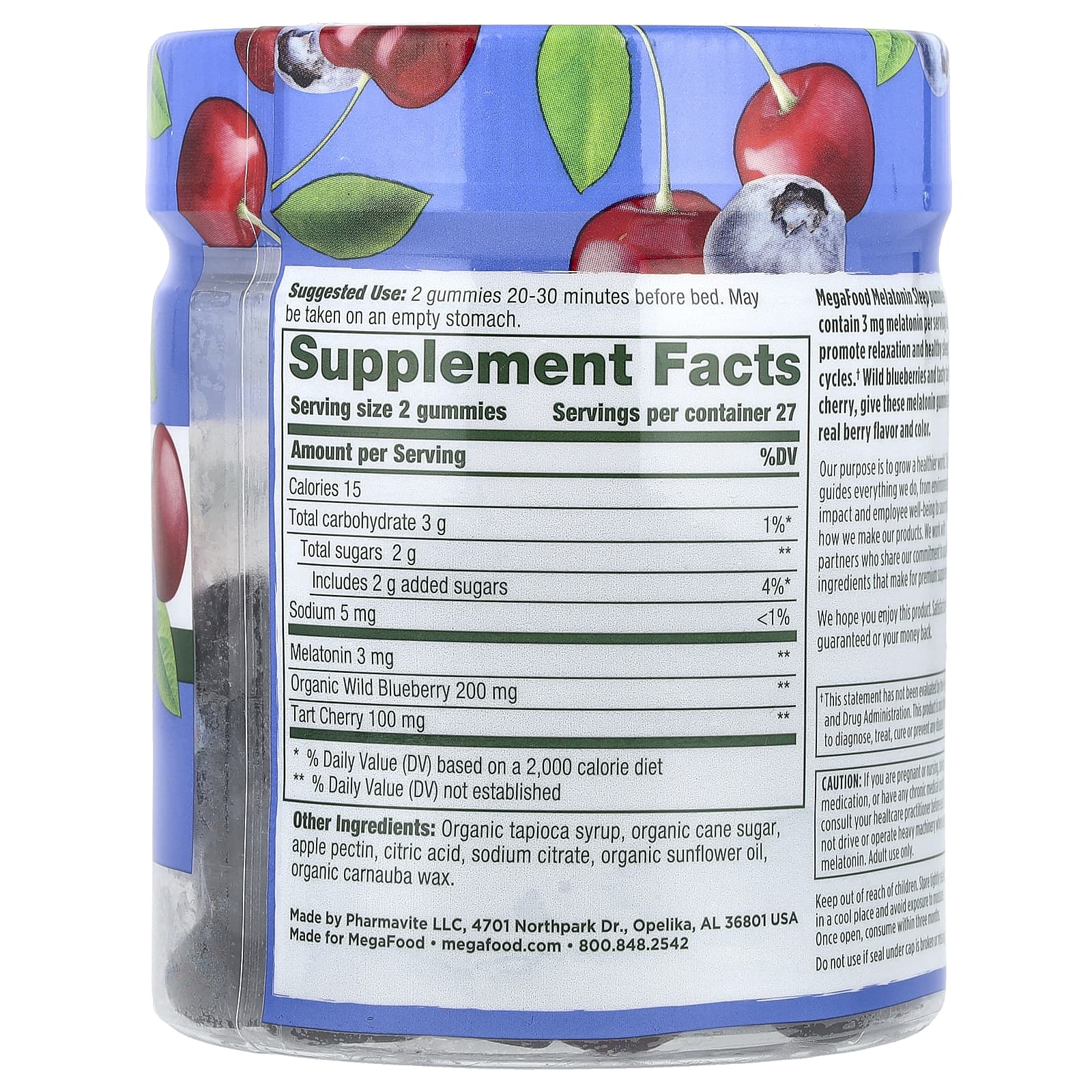 MegaFood, мелатонин, ягоды, для хорошего сна, ягоды, 3 мг, 54 жевательные таблетки (1,5 мг в 1 жевательной таблетке)