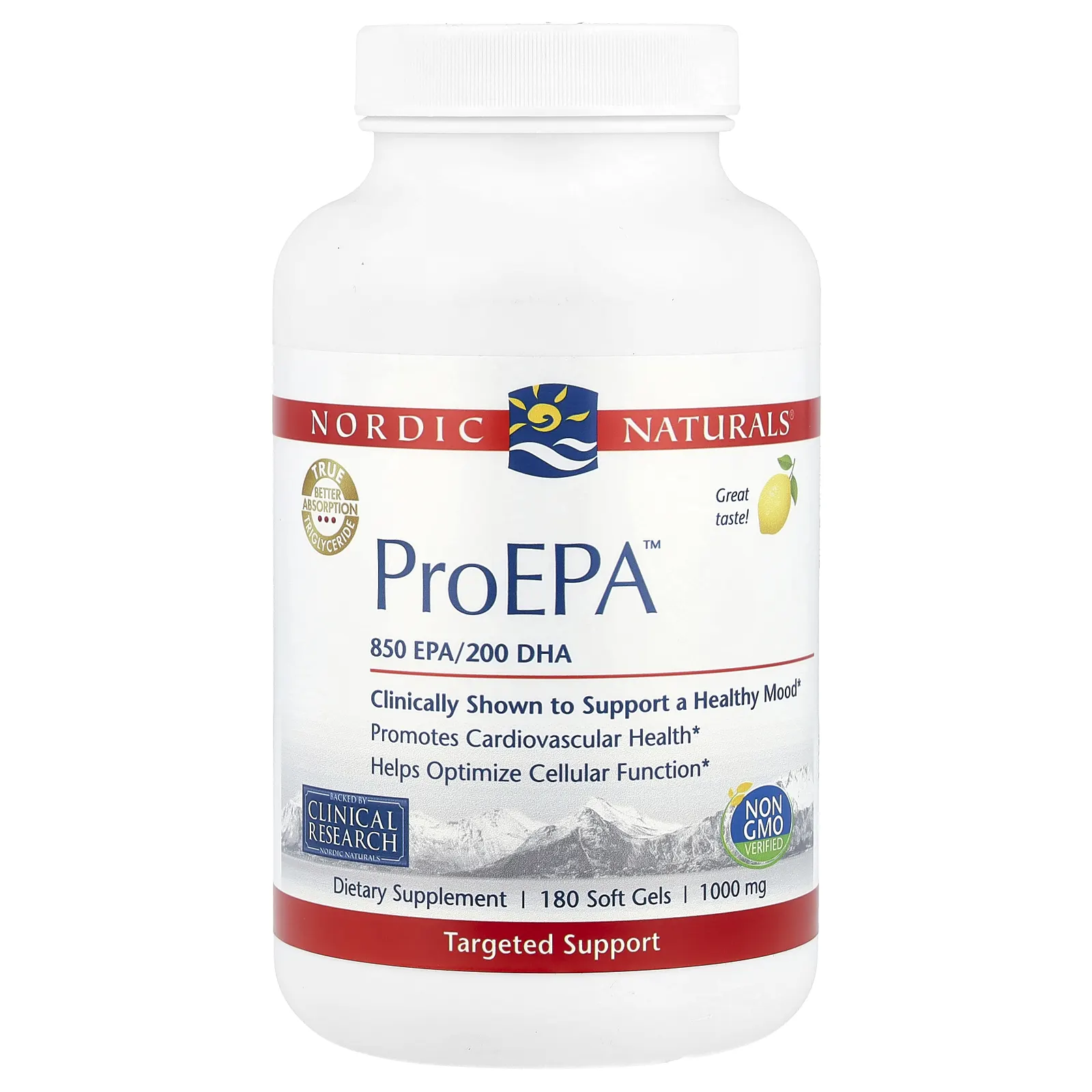Nordic Naturals, ProEPA, лимон, 1000 мг, 180 капсул
