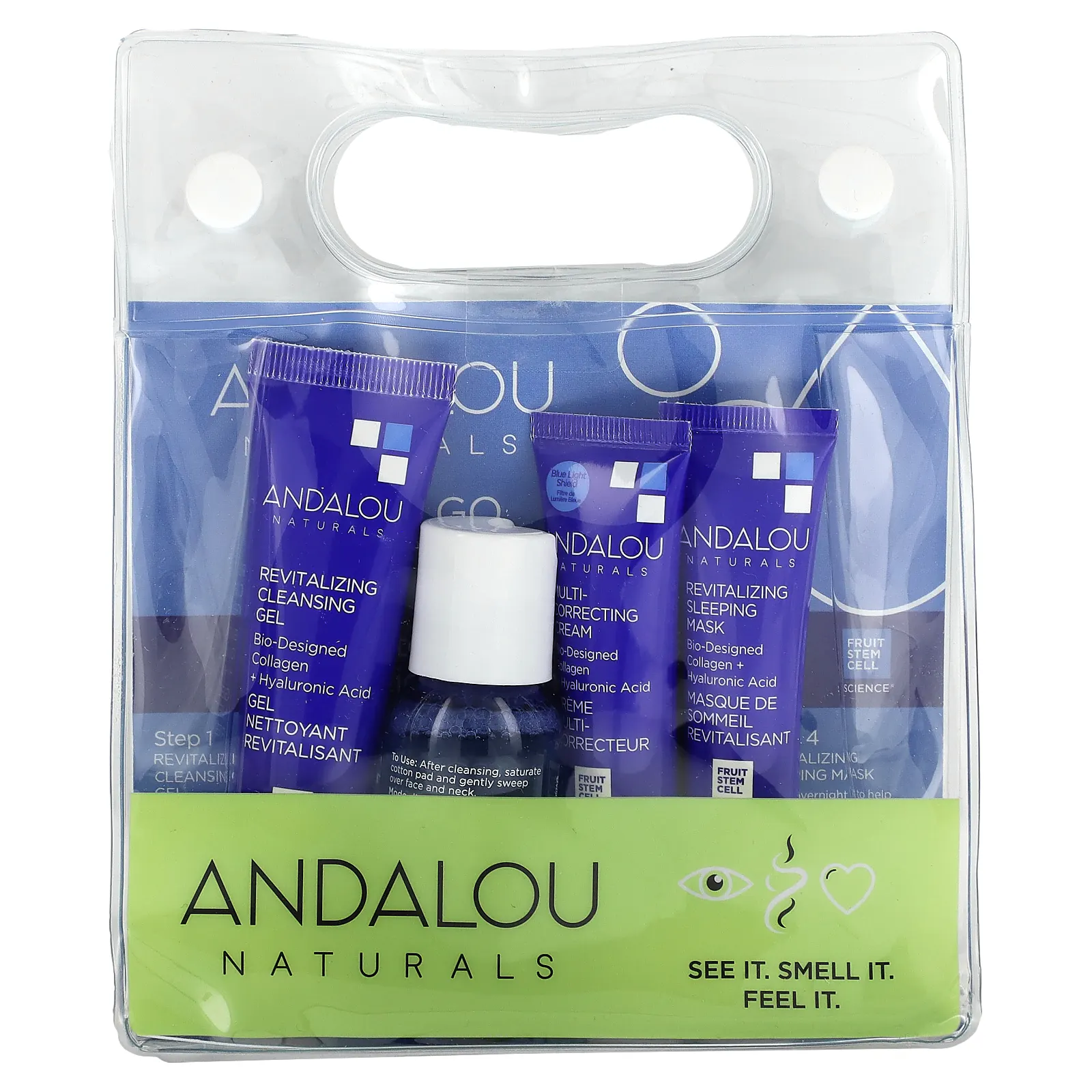 Andalou Naturals, Набор для процедуры глубокого увлажнения, набор из 4 предметов