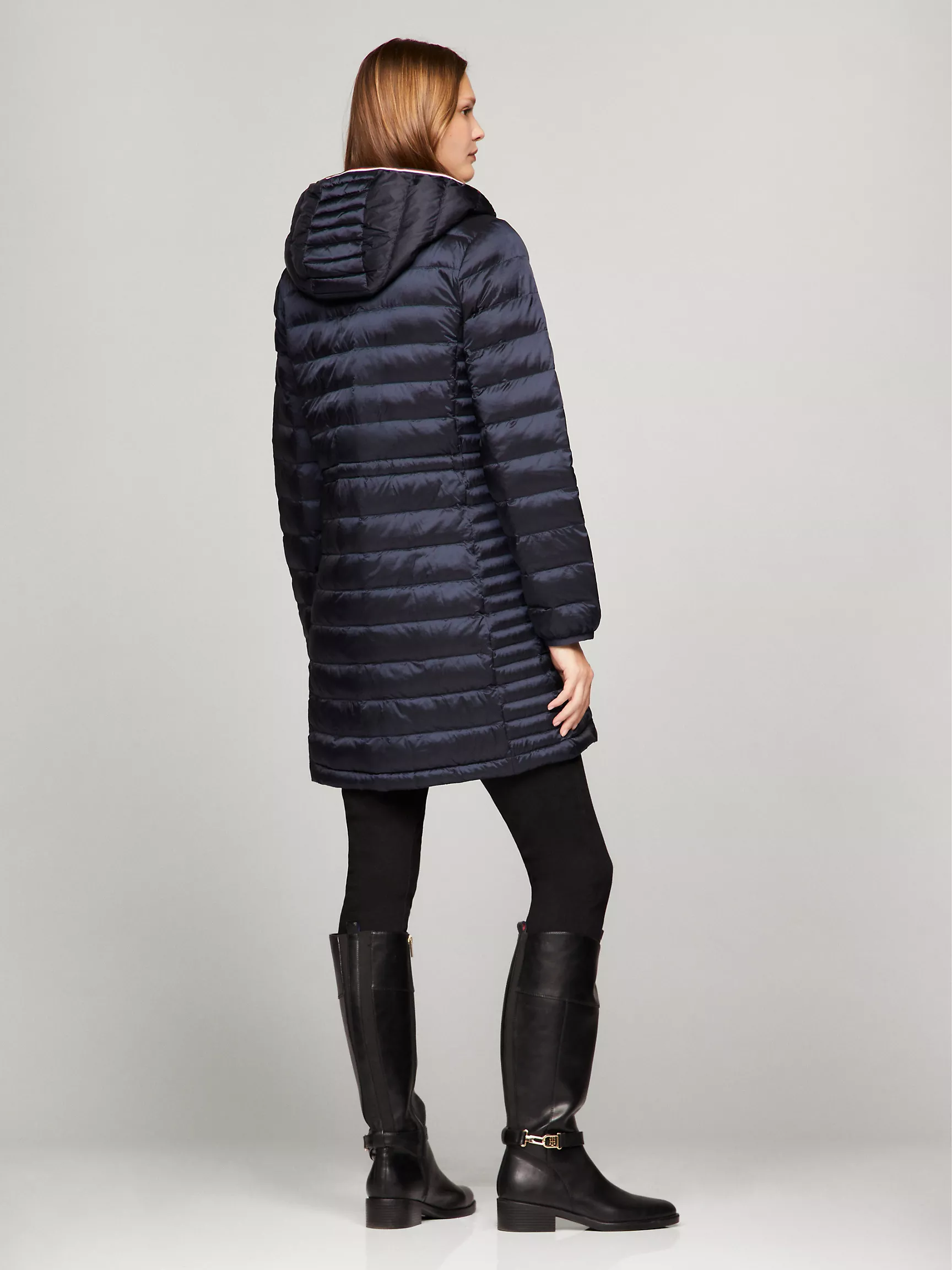 Женское пальто Tommy Hilfiger, Легкое пуховое пальто с капюшоном