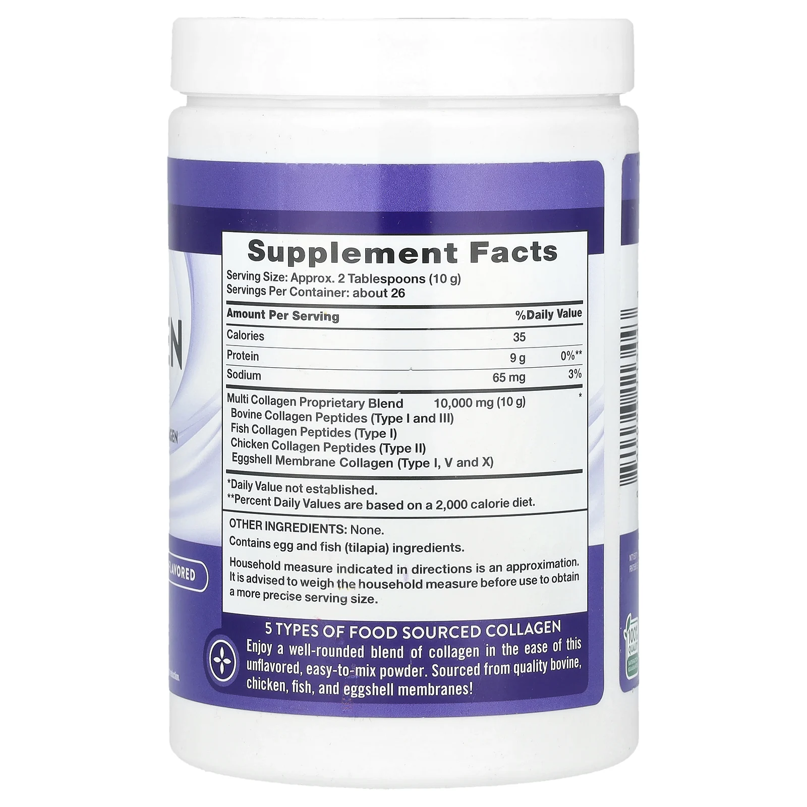 Nature's Truth, Мультиколлагеновый протеин, без добавок, 255 г (9 унций)