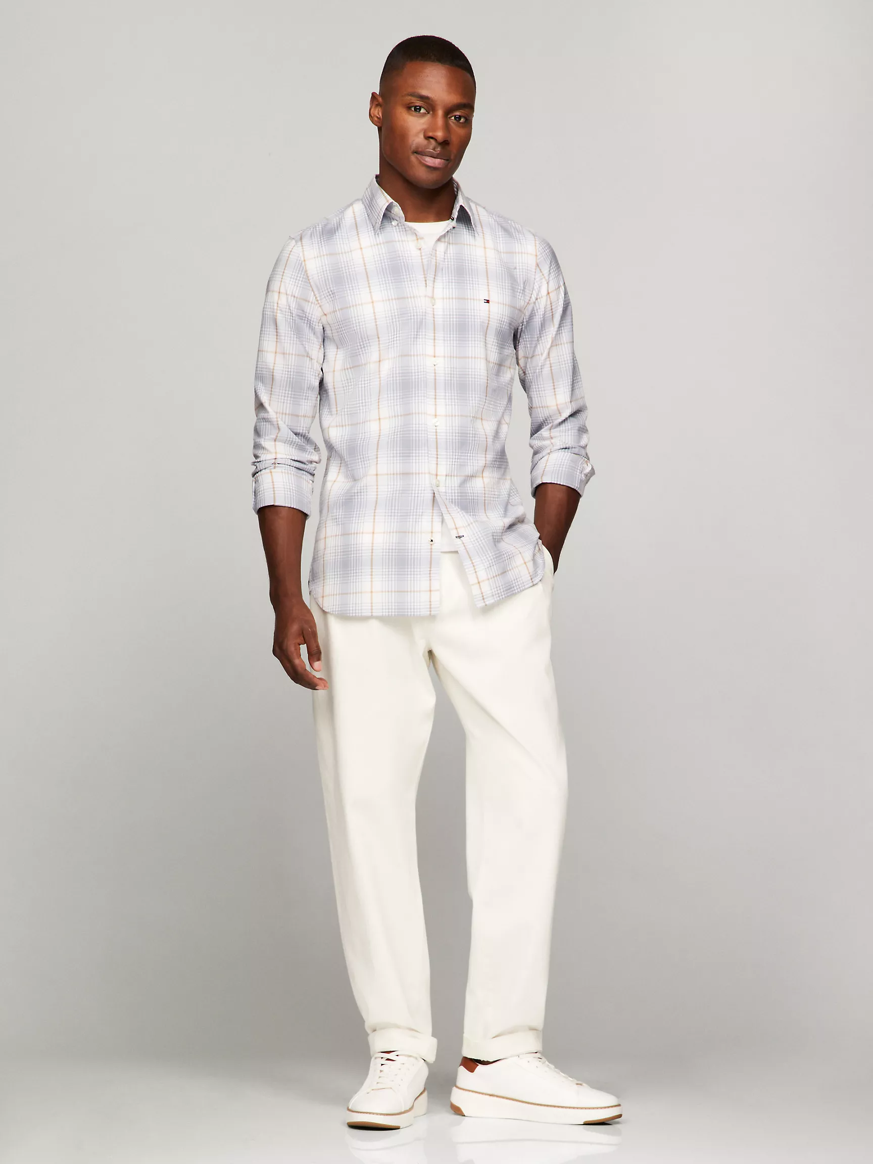 Мужская рубашка Tommy Hilfiger, Клетчатая рубашка стандартного кроя из поплина