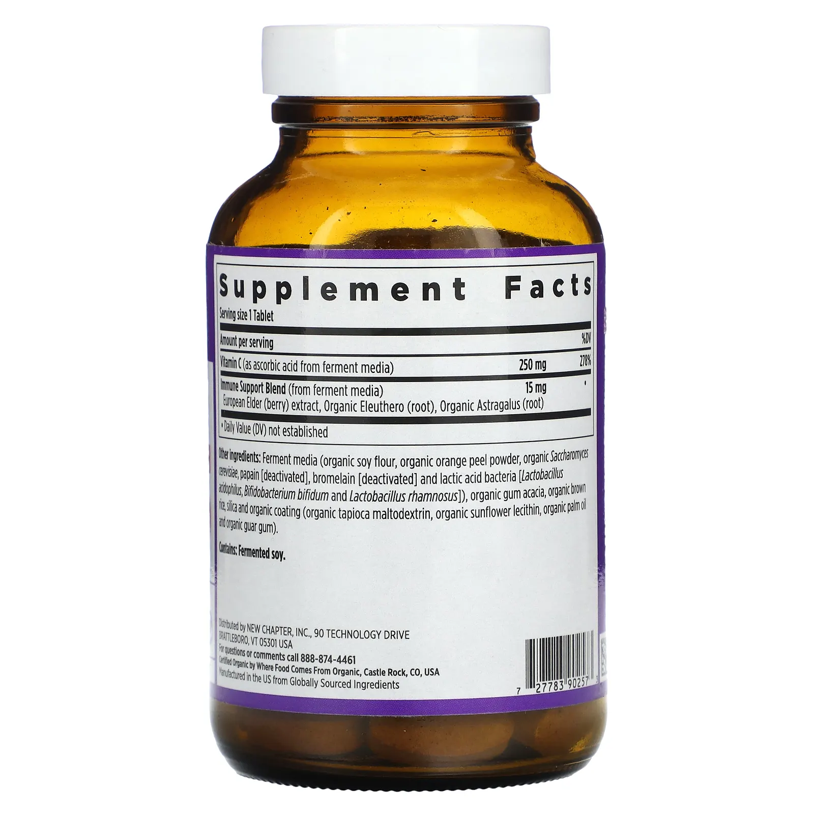 New Chapter, Ферментированный витамин C, 250 мг, 60 веганских таблеток