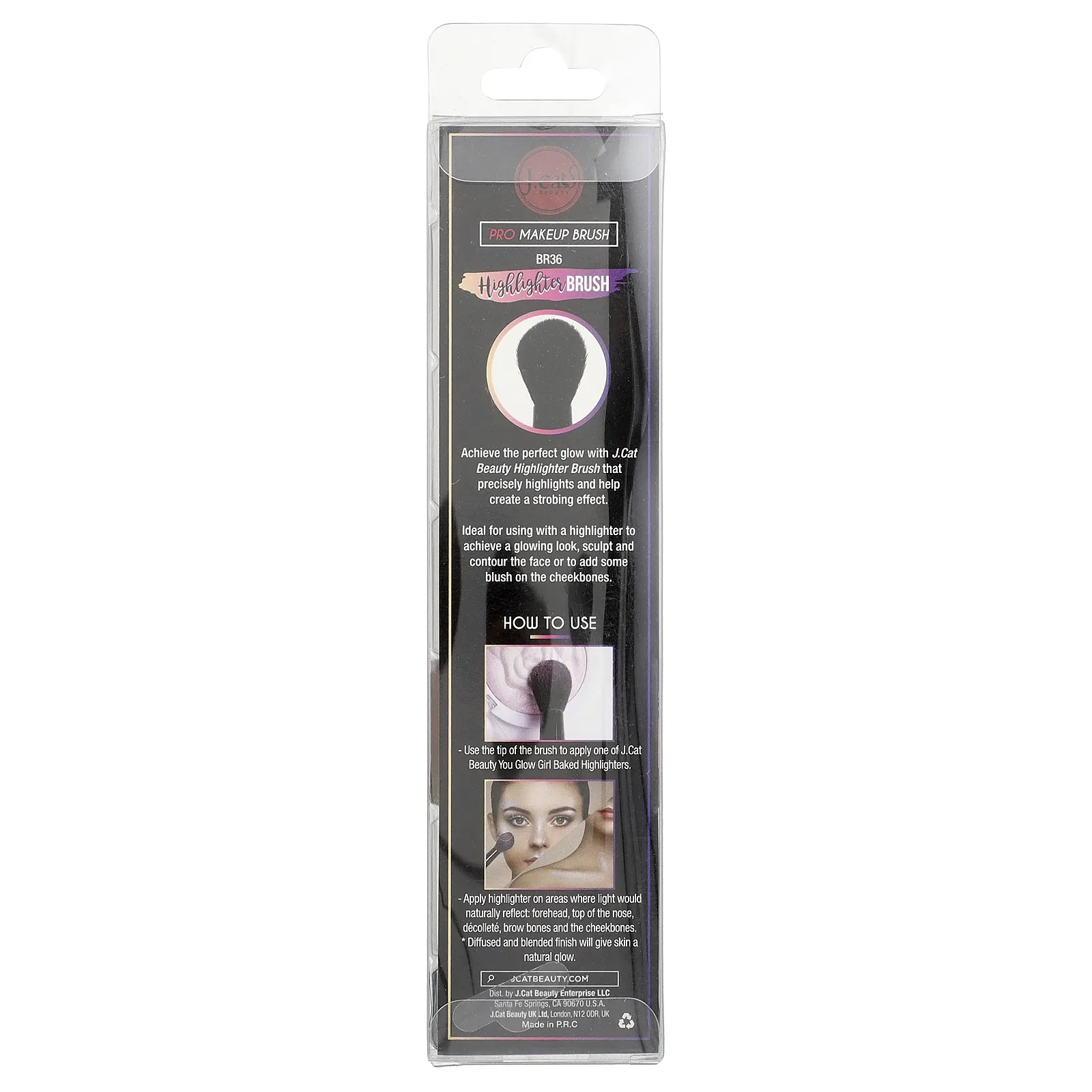 J.Cat Beauty, профессиональные кисти для макияжа, кисть для хайлайтера, BR36, 1 шт.