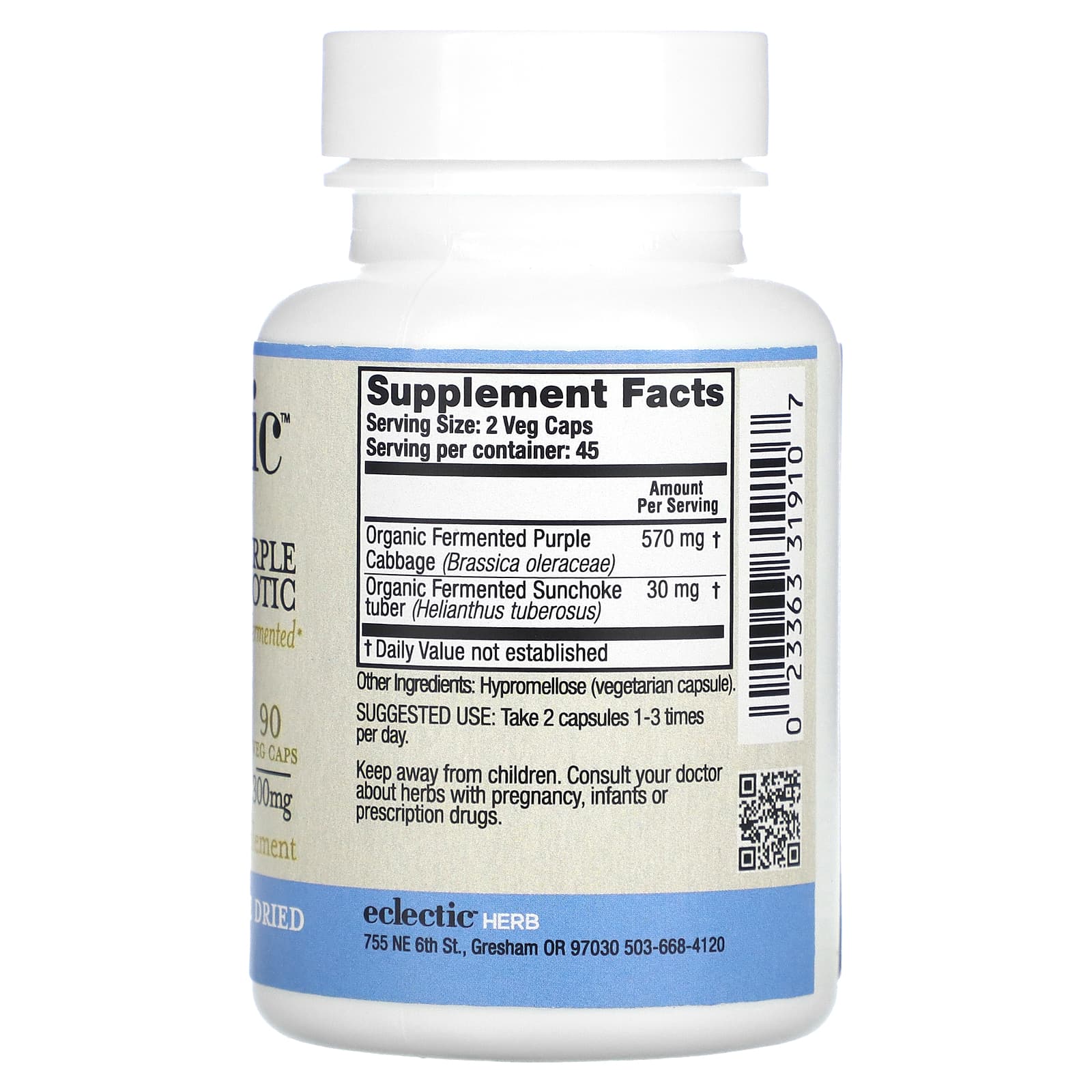Eclectic Herb, фиолетовый пробиотик, 300 мг, 90 капсул VegCaps
