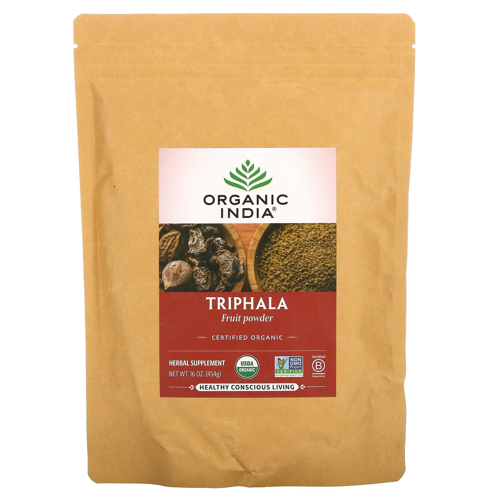 Organic India, Triphala, фруктовый порошок, 454 г (16 унций)