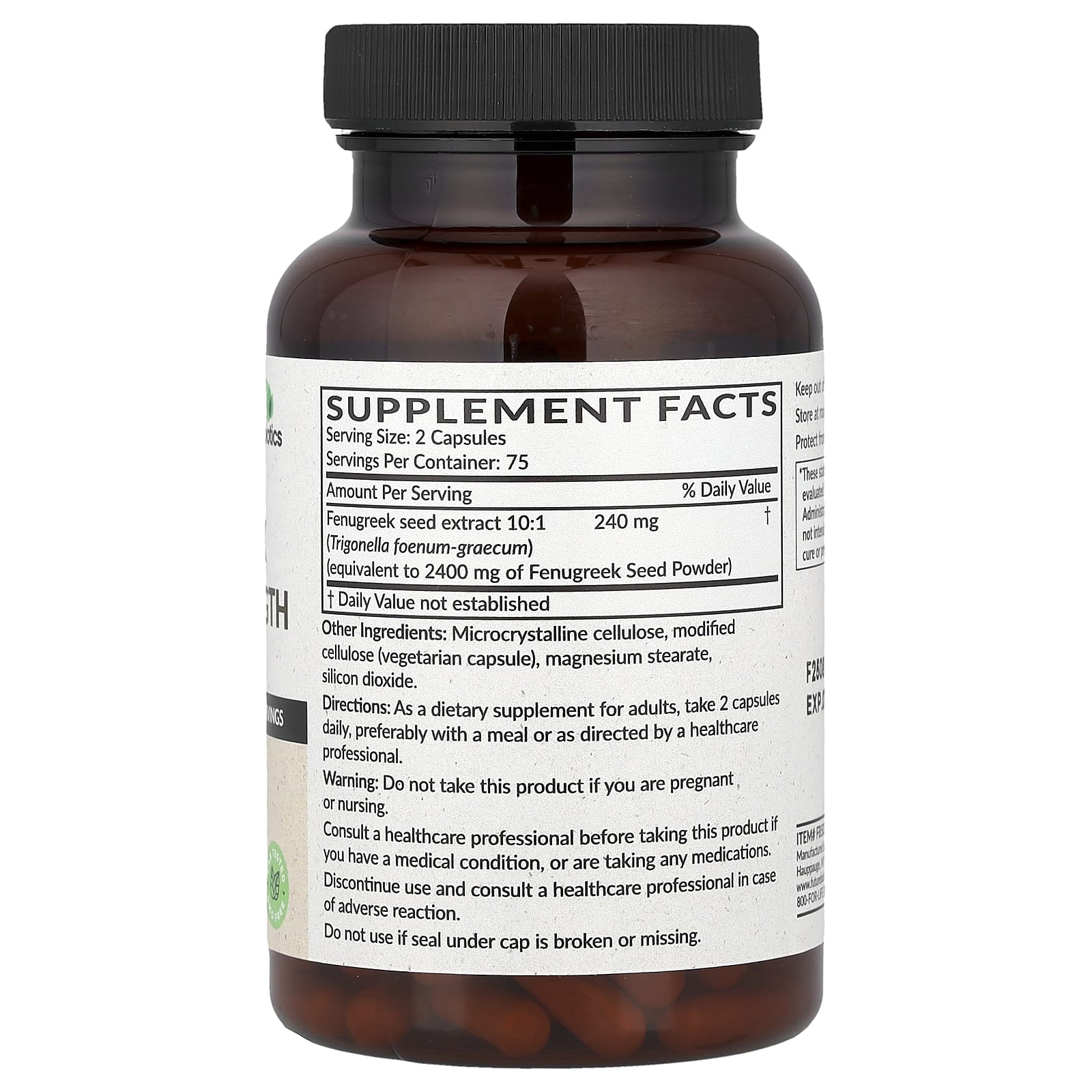 Futurebiotics, пажитник, 150 вегетарианских капсул (120 мг в 1 капсуле)